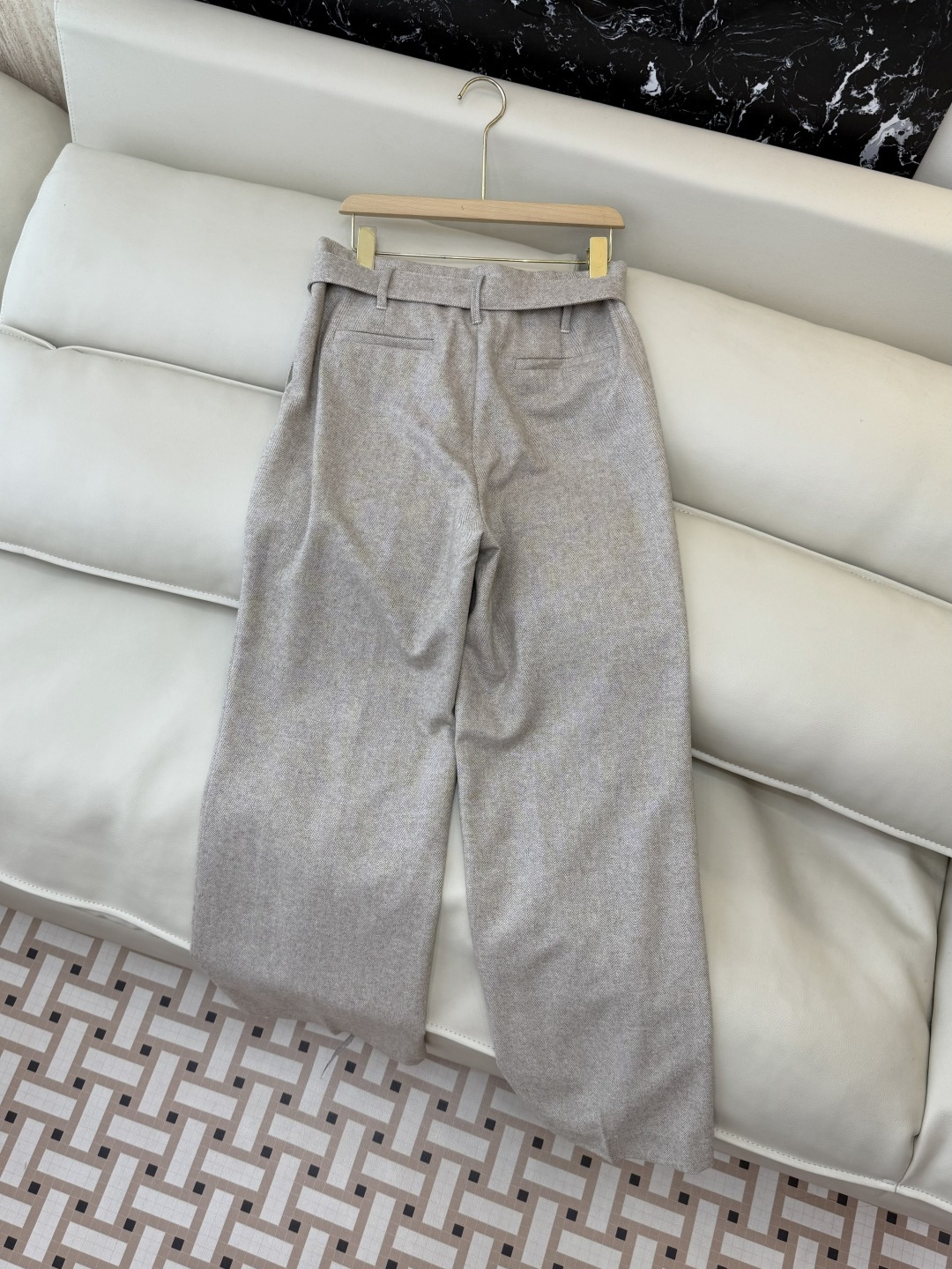 QD7957#新款裤子🌾BC 顶级版 51%羊毛 人字纹直筒裤 棕色 杏色 36-42