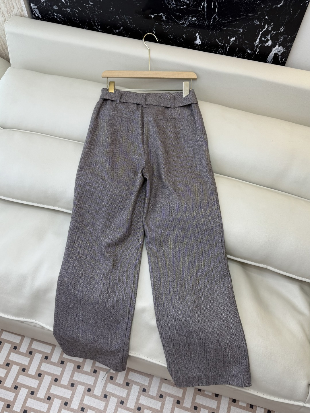 QD7957#新款裤子🌾BC 顶级版 51%羊毛 人字纹直筒裤 棕色 杏色 36-42