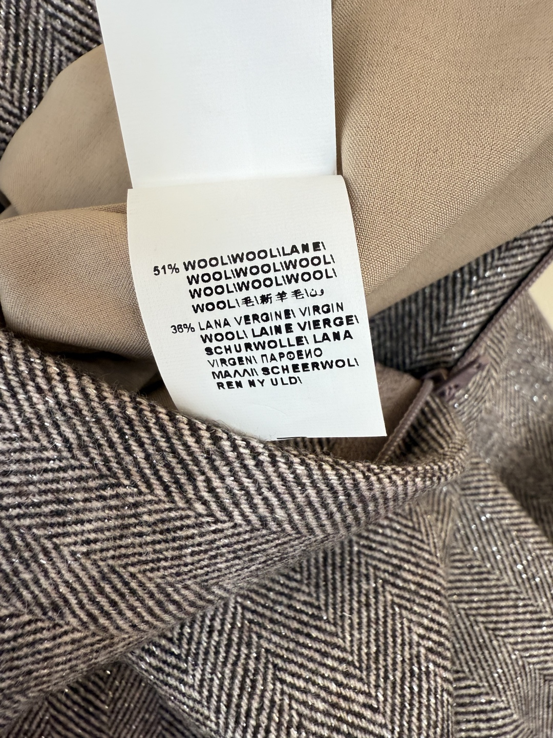 QD7957#新款裤子🌾BC 顶级版 51%羊毛 人字纹直筒裤 棕色 杏色 36-42