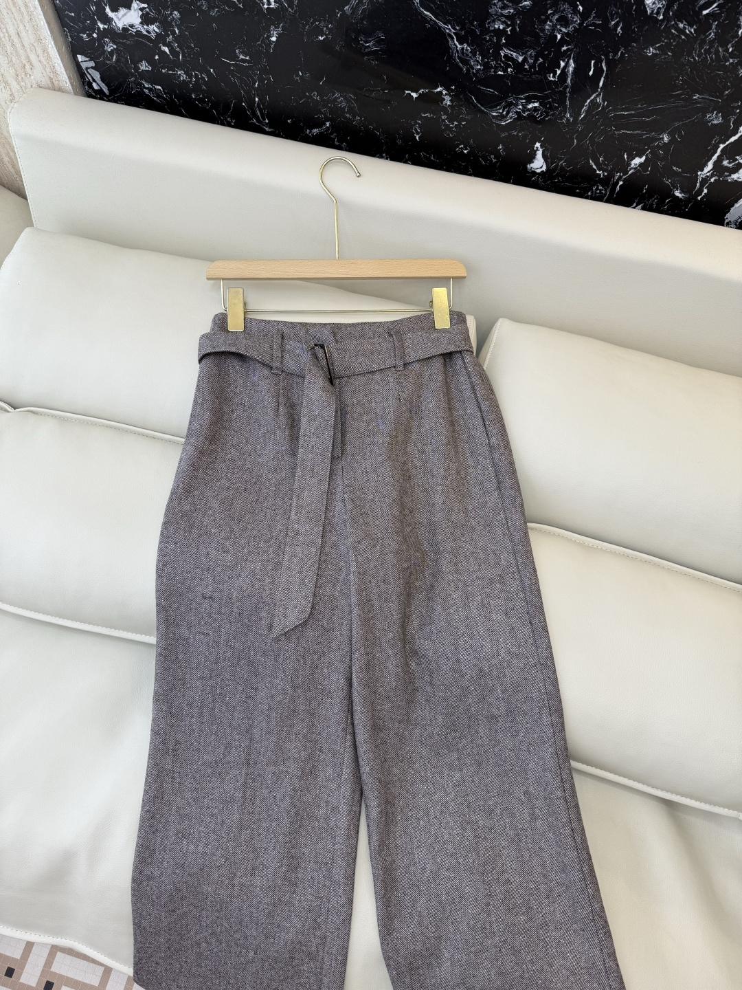 QD7957#新款裤子🌾BC 顶级版 51%羊毛 人字纹直筒裤 棕色 杏色 36-42