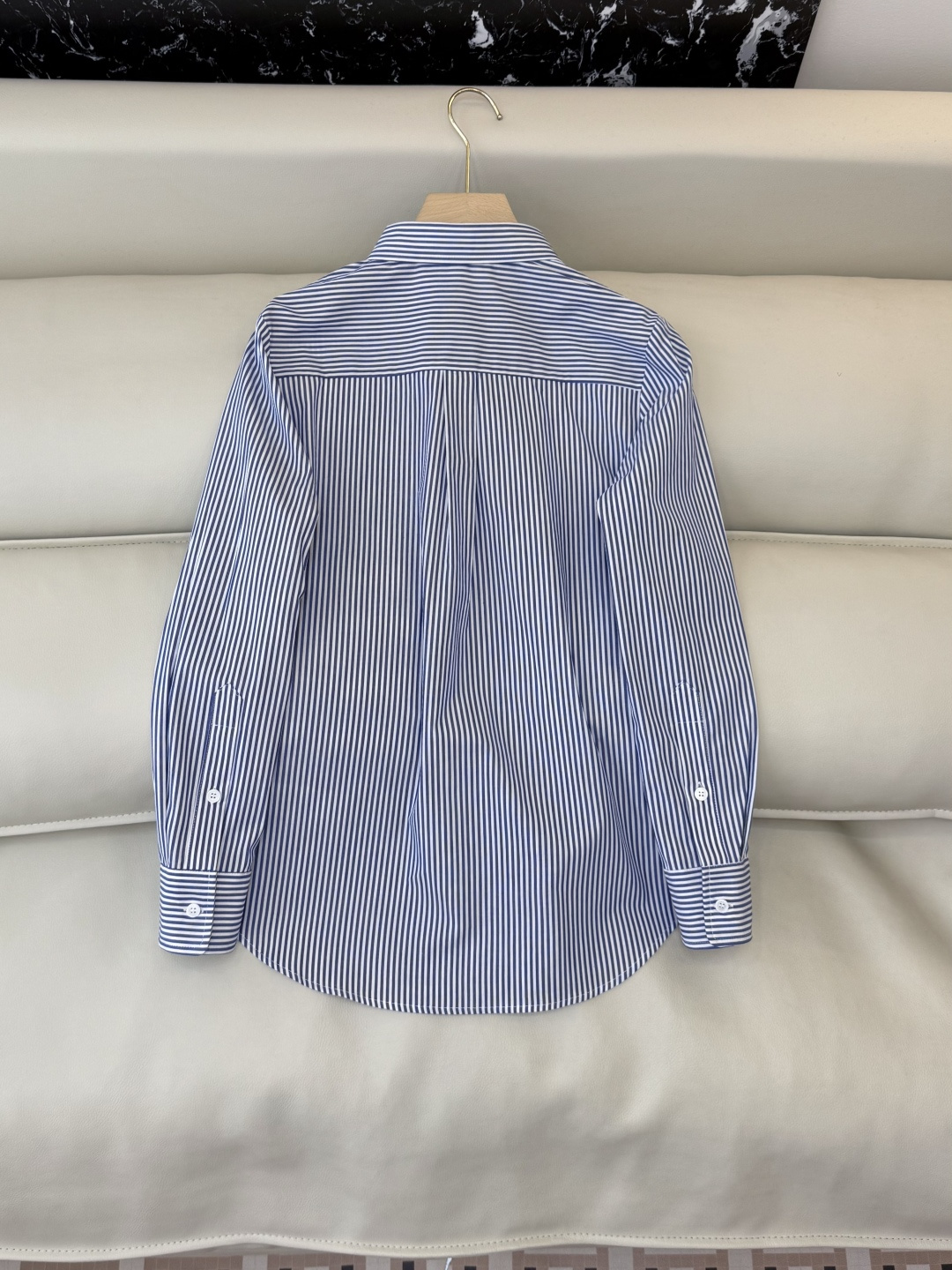 CY065#新款衬衫。polo 长袖纯棉 基础款 衬衫 白色 蓝色 条纹色 SML