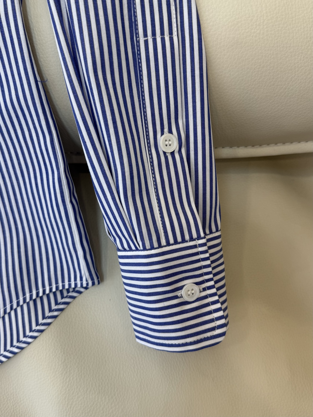 CY065#新款衬衫。polo 长袖纯棉 基础款 衬衫 白色 蓝色 条纹色 SML