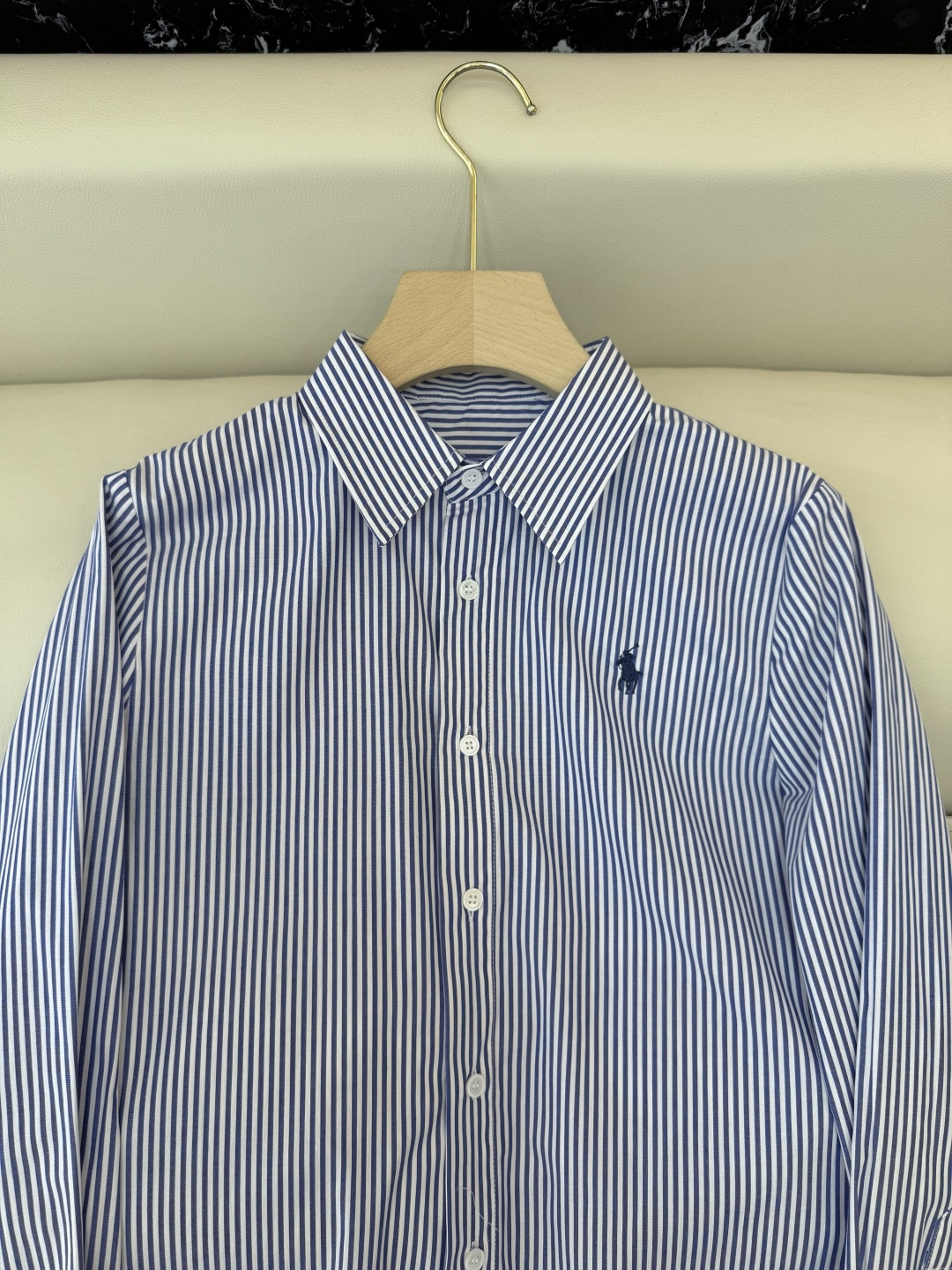 CY065#新款衬衫。polo 长袖纯棉 基础款 衬衫 白色 蓝色 条纹色 SML