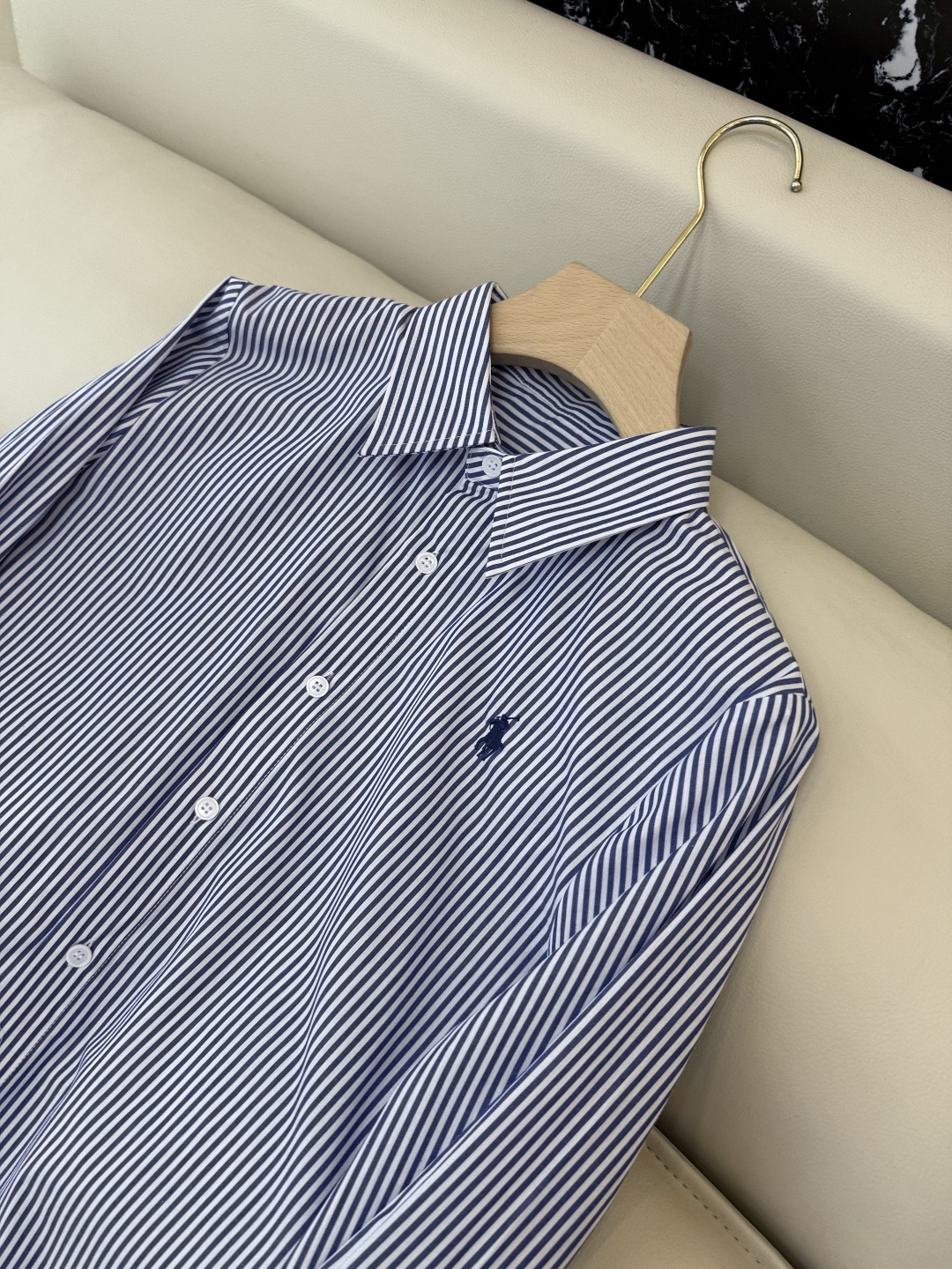 CY065#新款衬衫。polo 长袖纯棉 基础款 衬衫 白色 蓝色 条纹色 SML