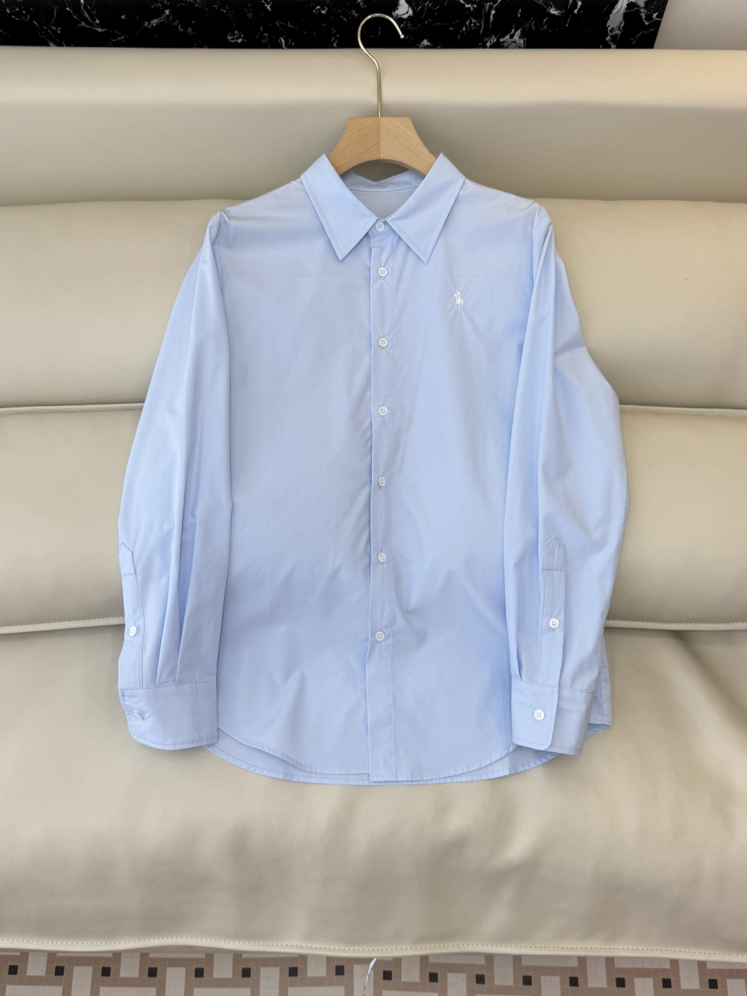 CY065#新款衬衫。polo 长袖纯棉 基础款 衬衫 白色 蓝色 条纹色 SML