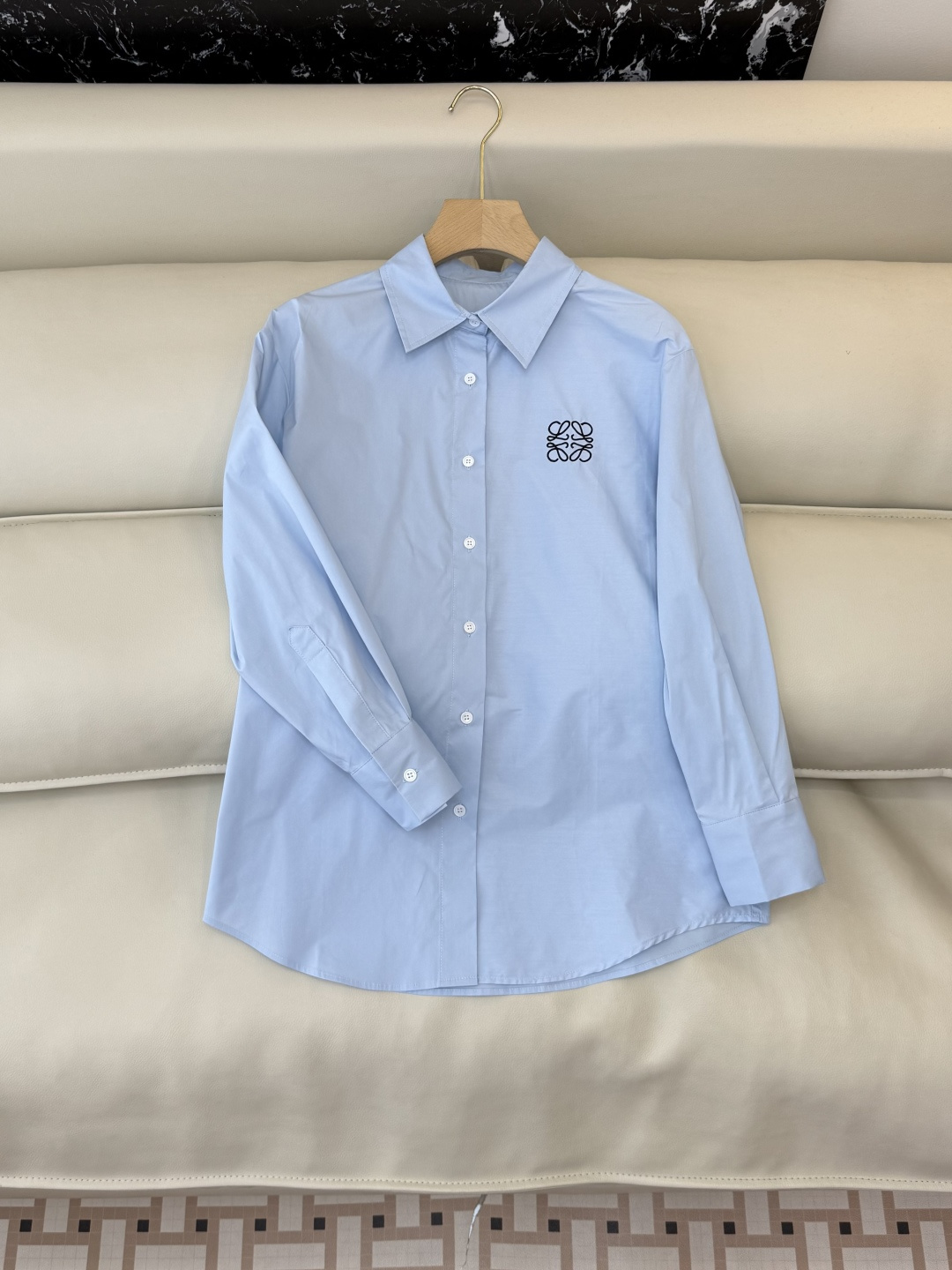 CY050#新款衬衫。Loewe 长袖纯棉 基础款 衬衫 粉色 白色 蓝色 SML