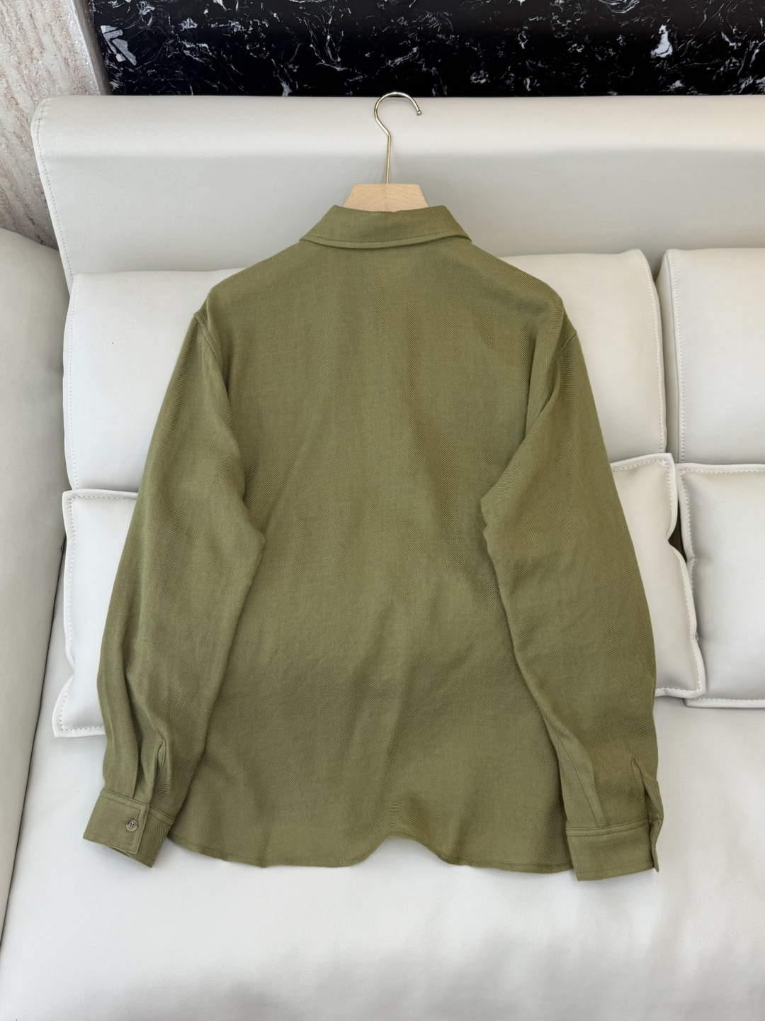 QD7918#新款衬衫💕Max mara 89%羊毛 长袖衬衫 绿色 白色 SMLXL