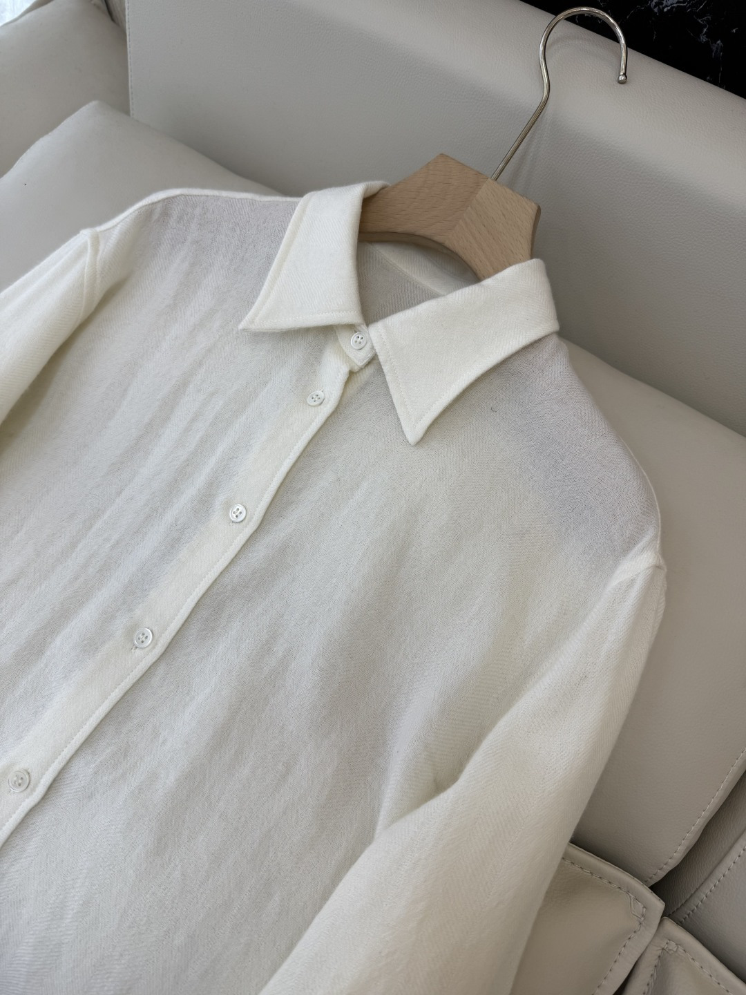 QD7918#新款衬衫💕Max mara 89%羊毛 长袖衬衫 绿色 白色 SMLXL