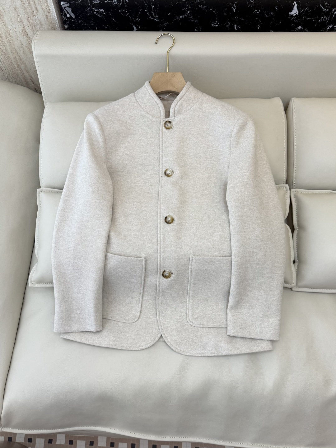 QD7534#新款外套💕LP顶级版 29% 醋酸 36% 羊毛 燕麦色 羊毛外套 36-42