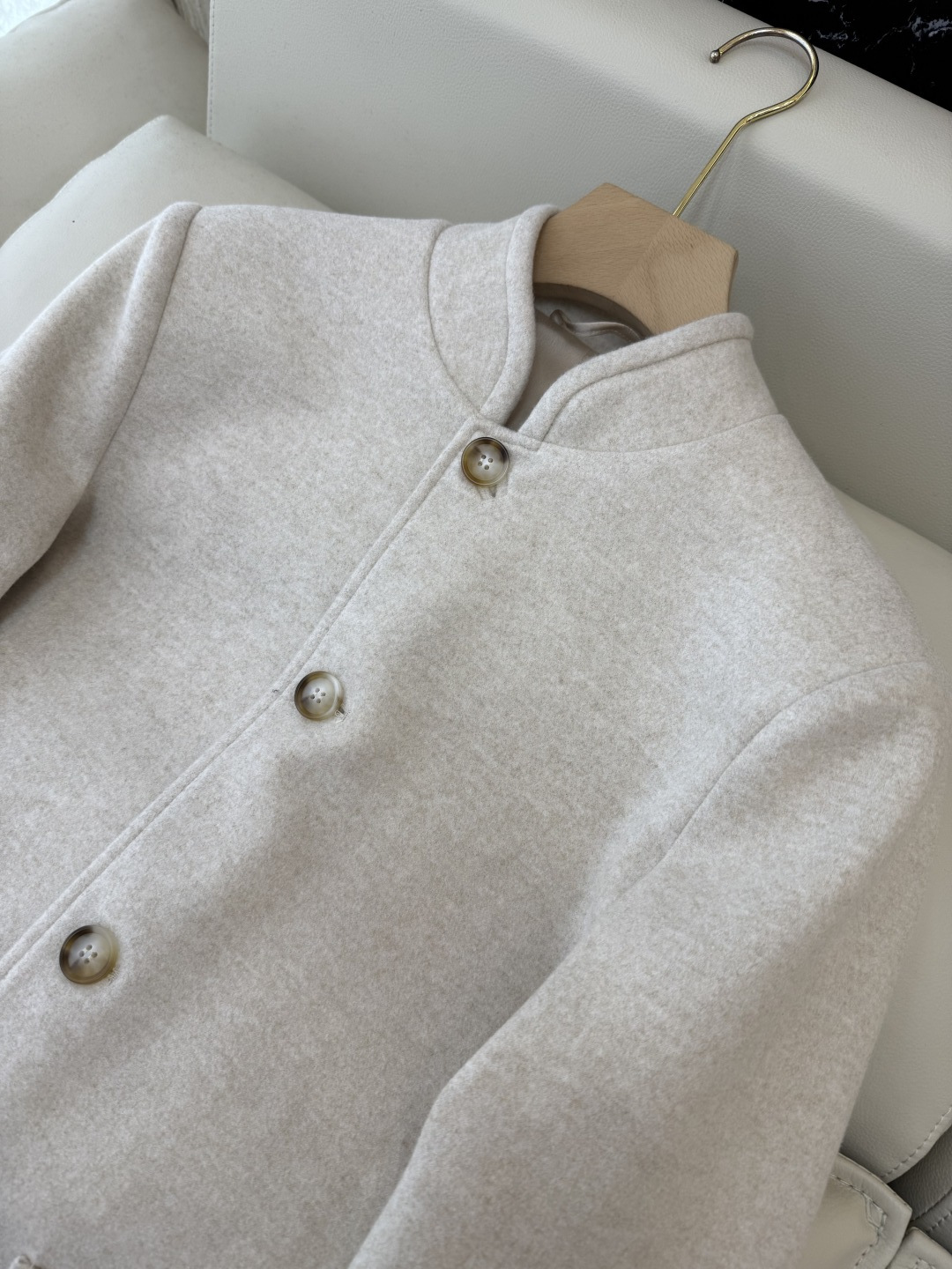 QD7534#新款外套💕LP顶级版 29% 醋酸 36% 羊毛 燕麦色 羊毛外套 36-42