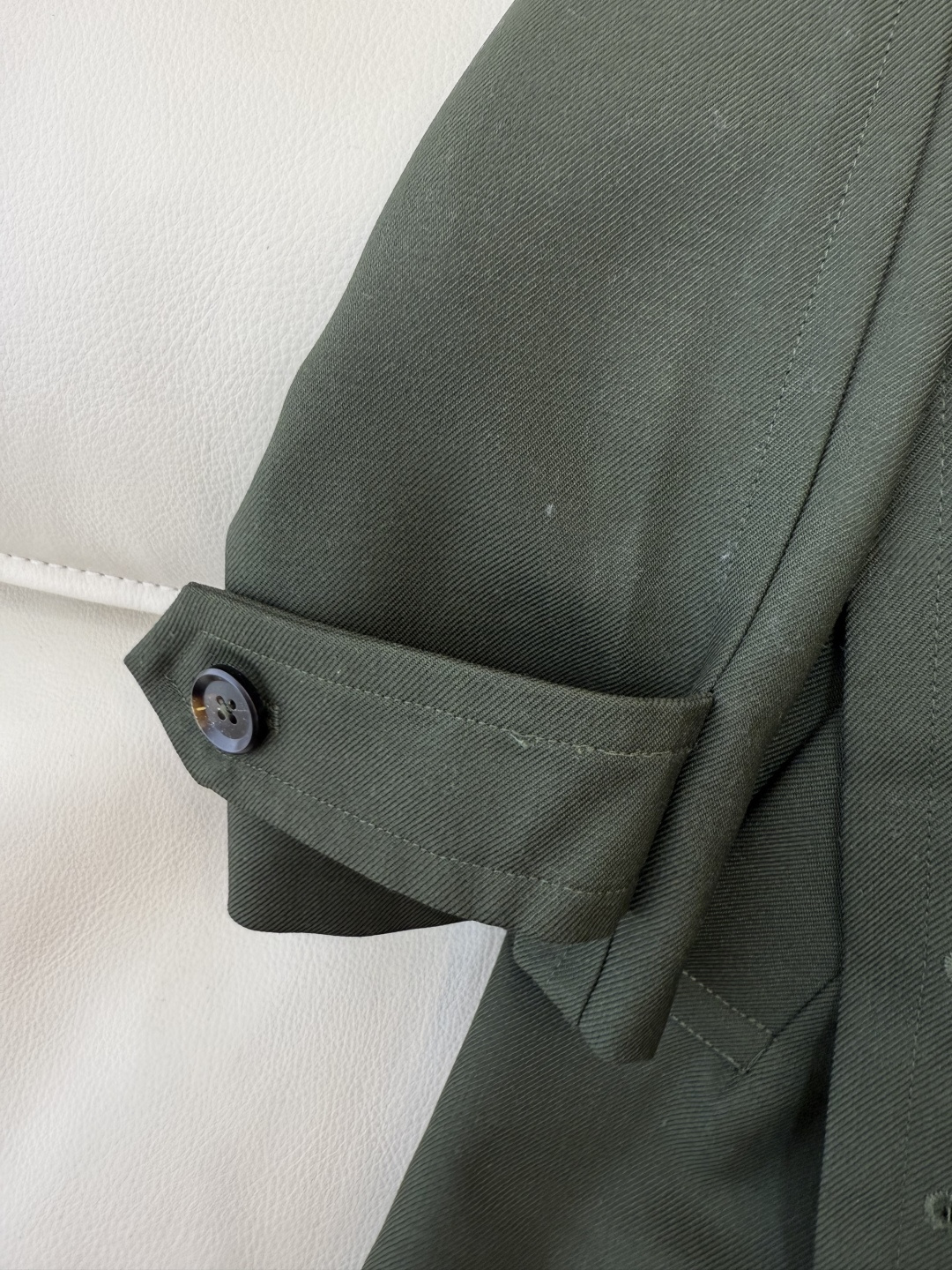 QD7911#新款风衣LP 顶级版 100% 美丽奴羊毛 长袖风衣 绿色 36-42