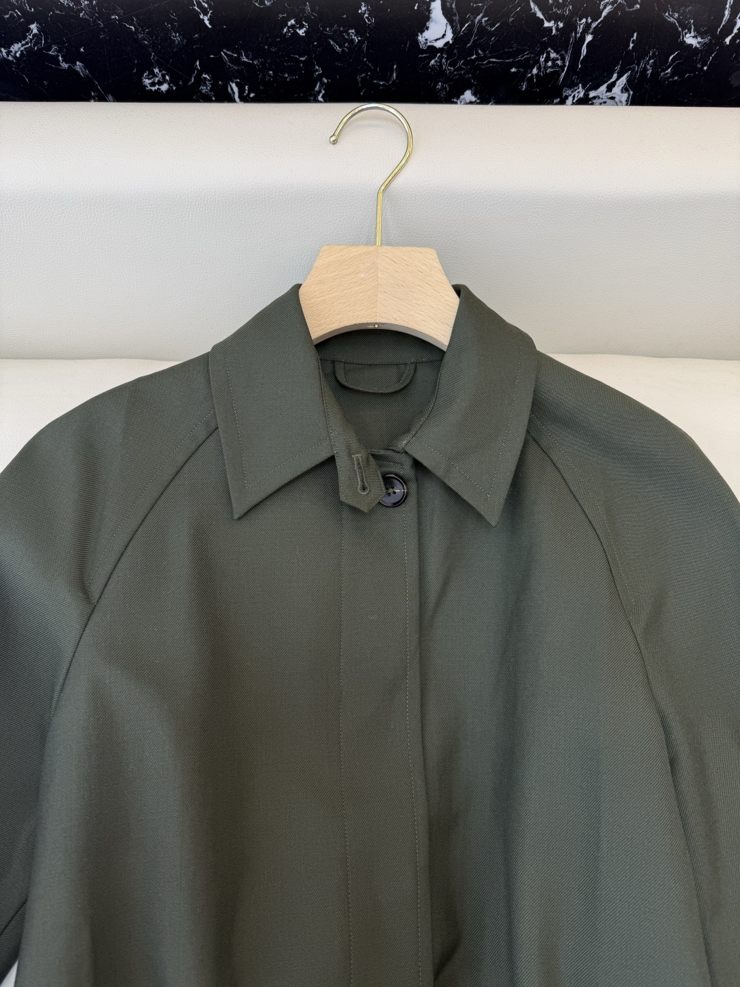 QD7911#新款风衣LP 顶级版 100% 美丽奴羊毛 长袖风衣 绿色 36-42