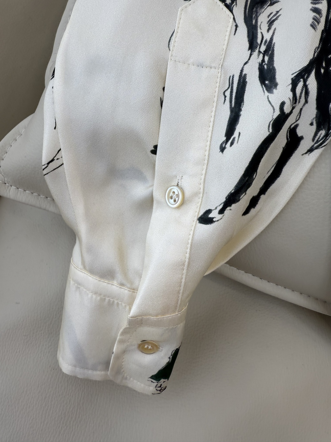 QD7902#新款衬衫💕LP 顶级版 水墨印花马图 长袖衬衫 米白色 36-42