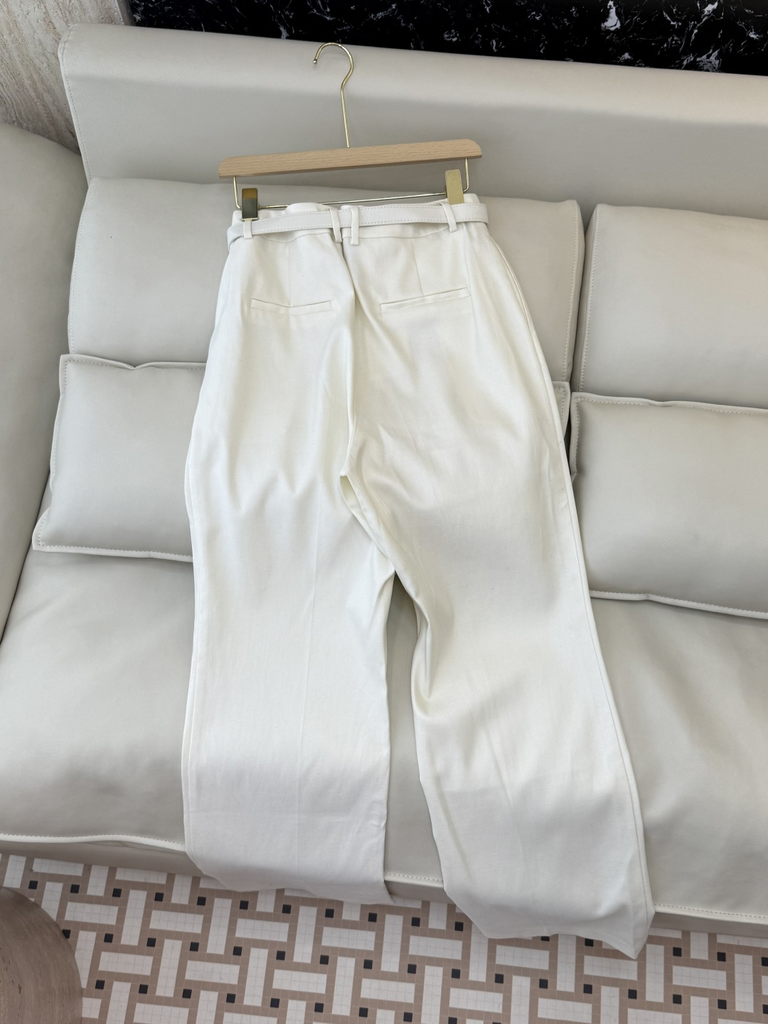 QD7905#新款裤子💕LP 顶级版 配腰带 72%亚麻 长裤 米白色 36-42