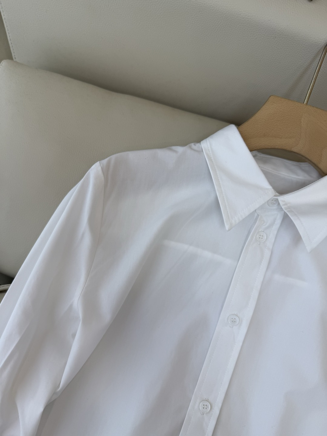 CY080#新款衬衫💕celine 凯旋门logo绣花 长款纯棉衬衫 白色 SML