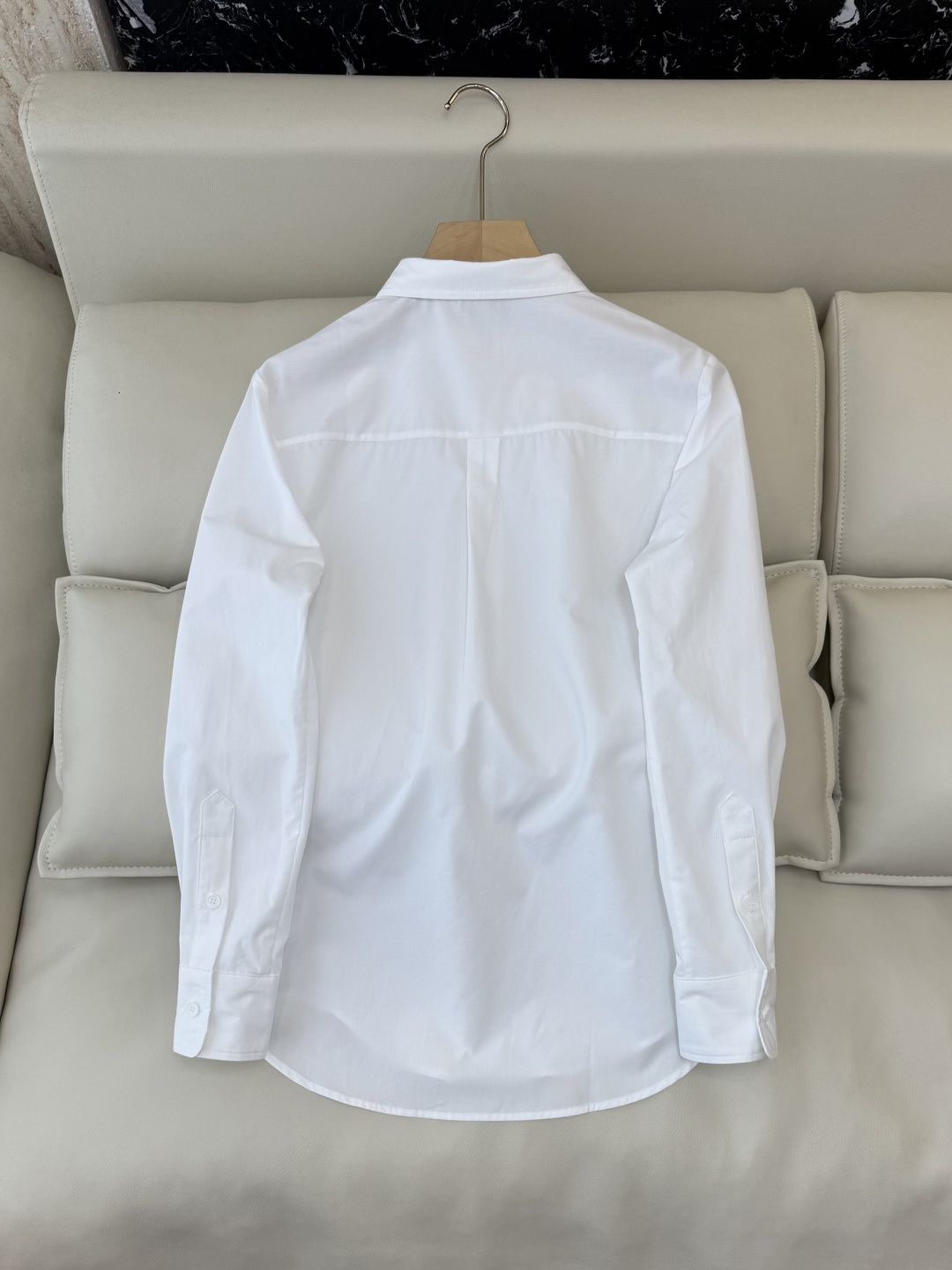 CY080#新款衬衫💕celine 凯旋门logo绣花 长款纯棉衬衫 白色 SML