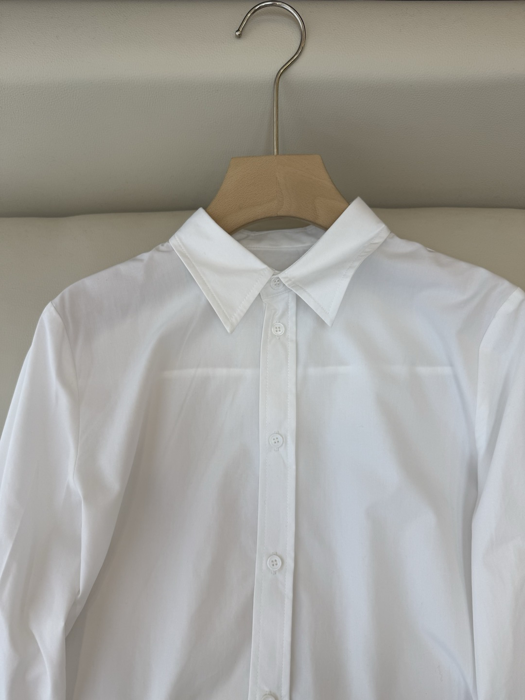 CY080#新款衬衫💕celine 凯旋门logo绣花 长款纯棉衬衫 白色 SML