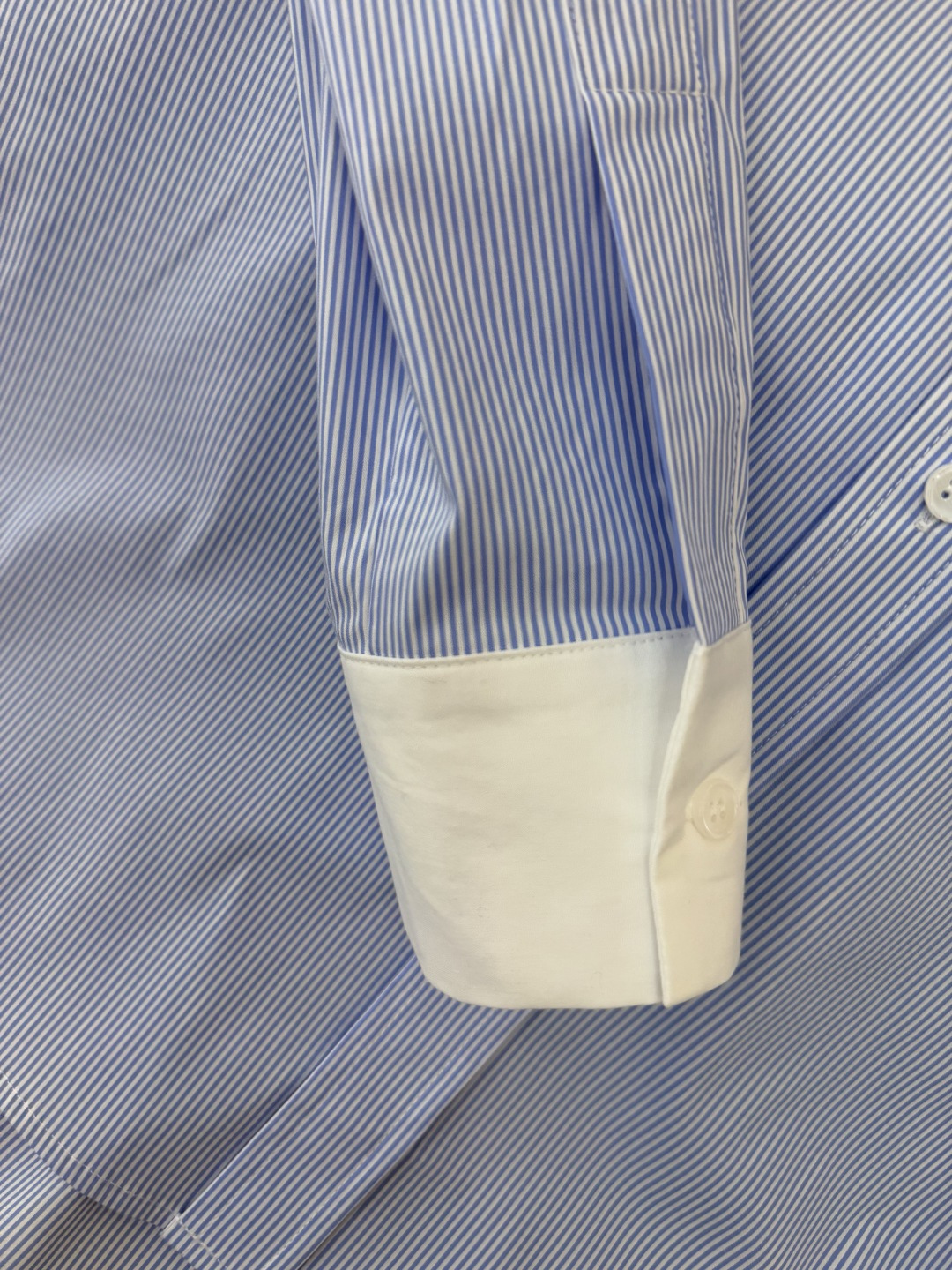 CY079#新款衬衫💕celine 家 字母绣花 长款纯棉衬衫 蓝色 SML