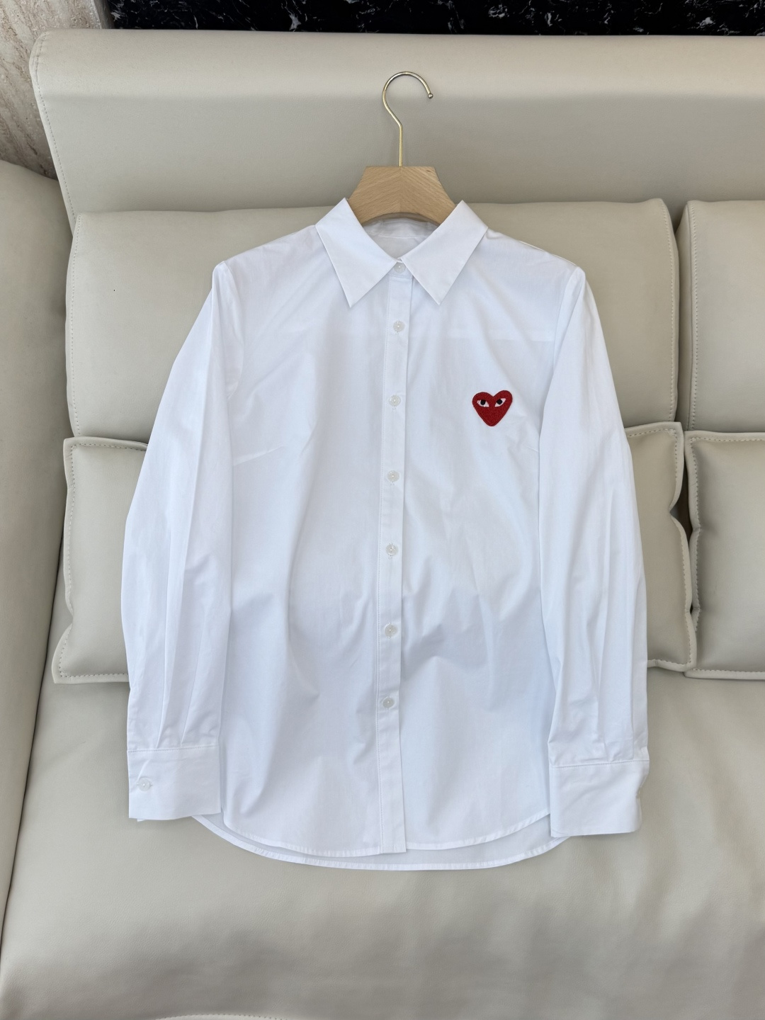 CY082#新款衬衫💕川久保玲 爱心绣花 长款纯棉衬衫 多色 SML