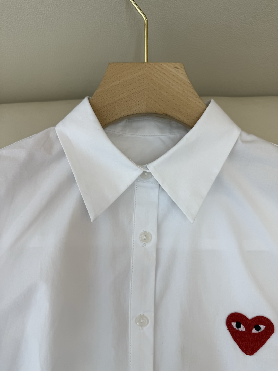 CY082#新款衬衫💕川久保玲 爱心绣花 长款纯棉衬衫 多色 SML