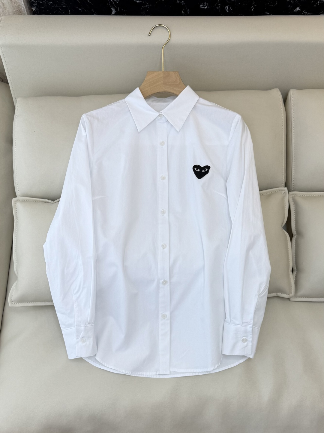 CY082#新款衬衫💕川久保玲 爱心绣花 长款纯棉衬衫 多色 SML