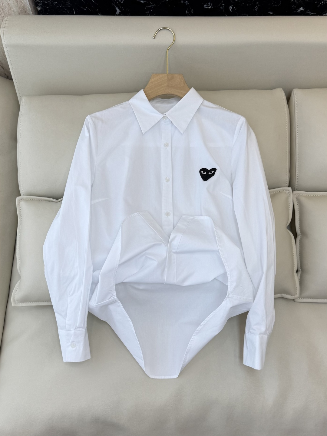 CY082#新款衬衫💕川久保玲 爱心绣花 长款纯棉衬衫 多色 SML