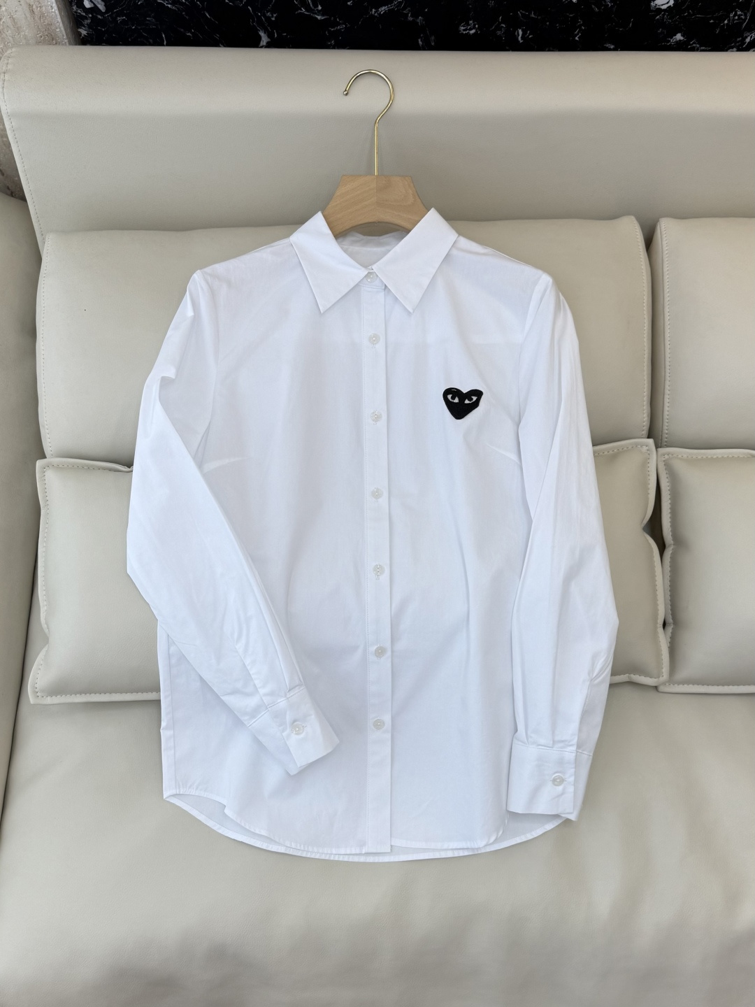 CY082#新款衬衫💕川久保玲 爱心绣花 长款纯棉衬衫 多色 SML