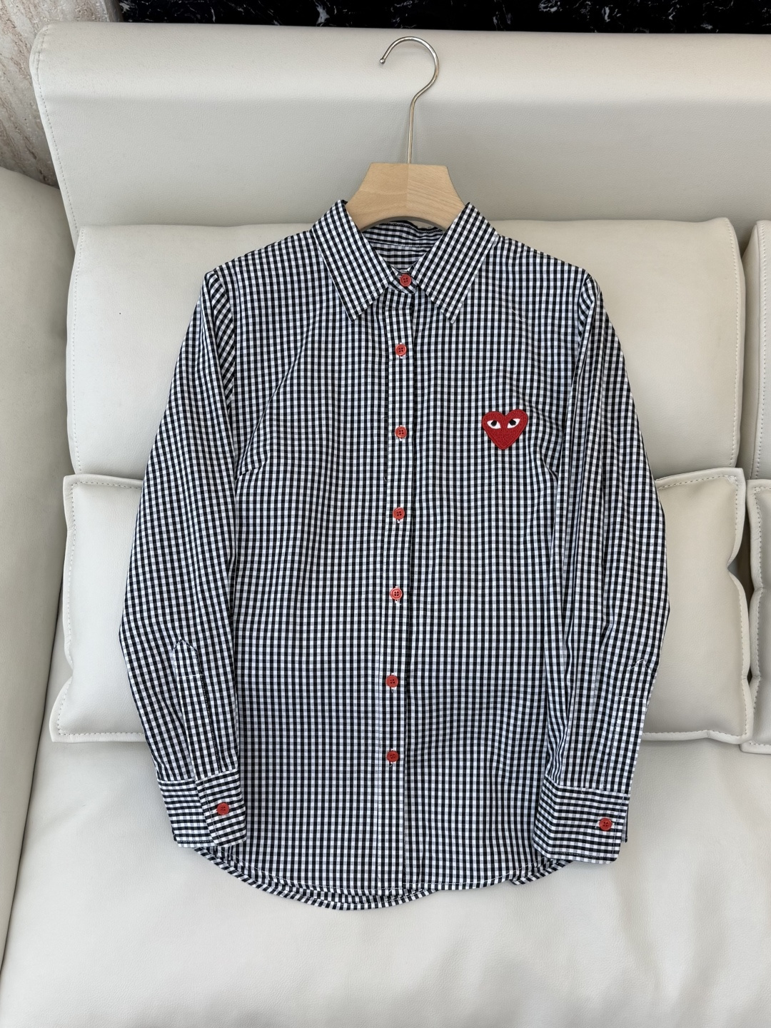 NO:665382,CY082# new shirt Rei Kawakubo love embroidered long cotton shirt multi-color SML, shirts,  19860909CY082#新款衬衫 川久保玲 爱心绣花 长款纯棉衬衫 多色 SML,,shirts, ,Women's clothing