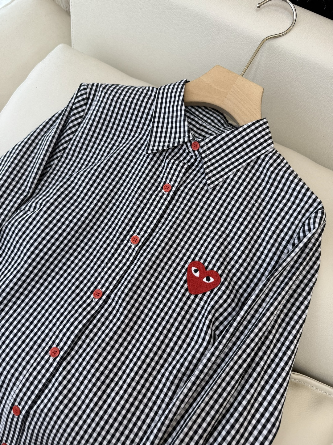 CY082#新款衬衫💕川久保玲 爱心绣花 长款纯棉衬衫 多色 SML