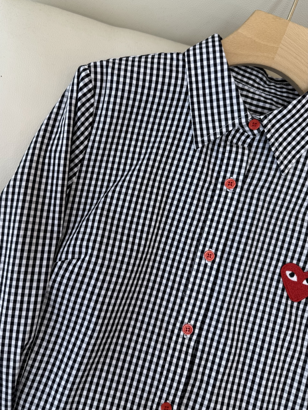 CY082#新款衬衫💕川久保玲 爱心绣花 长款纯棉衬衫 多色 SML