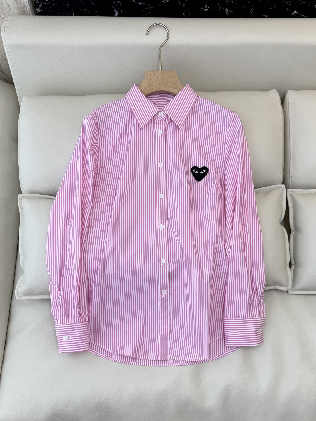 CY082#新款衬衫💕川久保玲 爱心绣花 长款纯棉衬衫 多色 SML