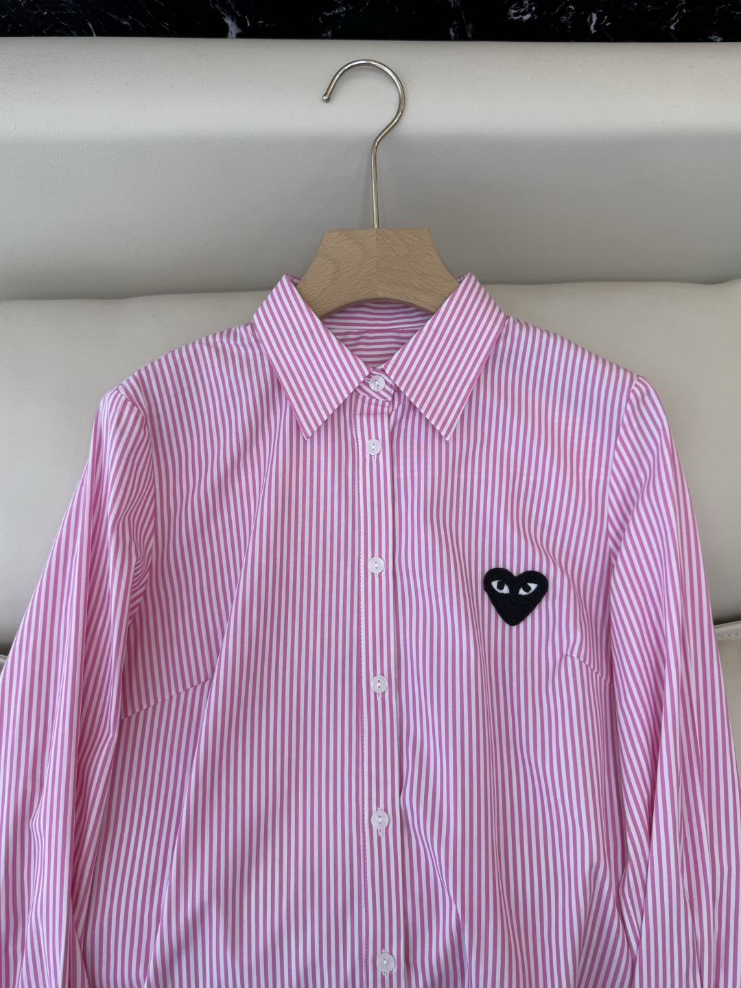 CY082#新款衬衫💕川久保玲 爱心绣花 长款纯棉衬衫 多色 SML