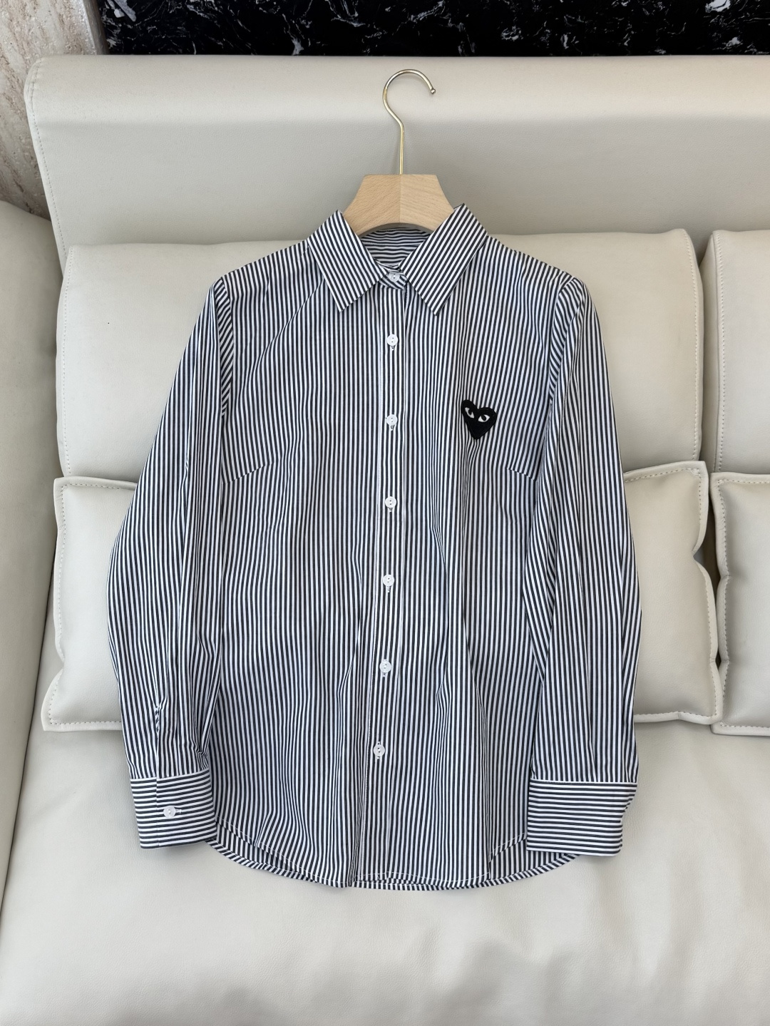 CY082#新款衬衫💕川久保玲 爱心绣花 长款纯棉衬衫 多色 SML