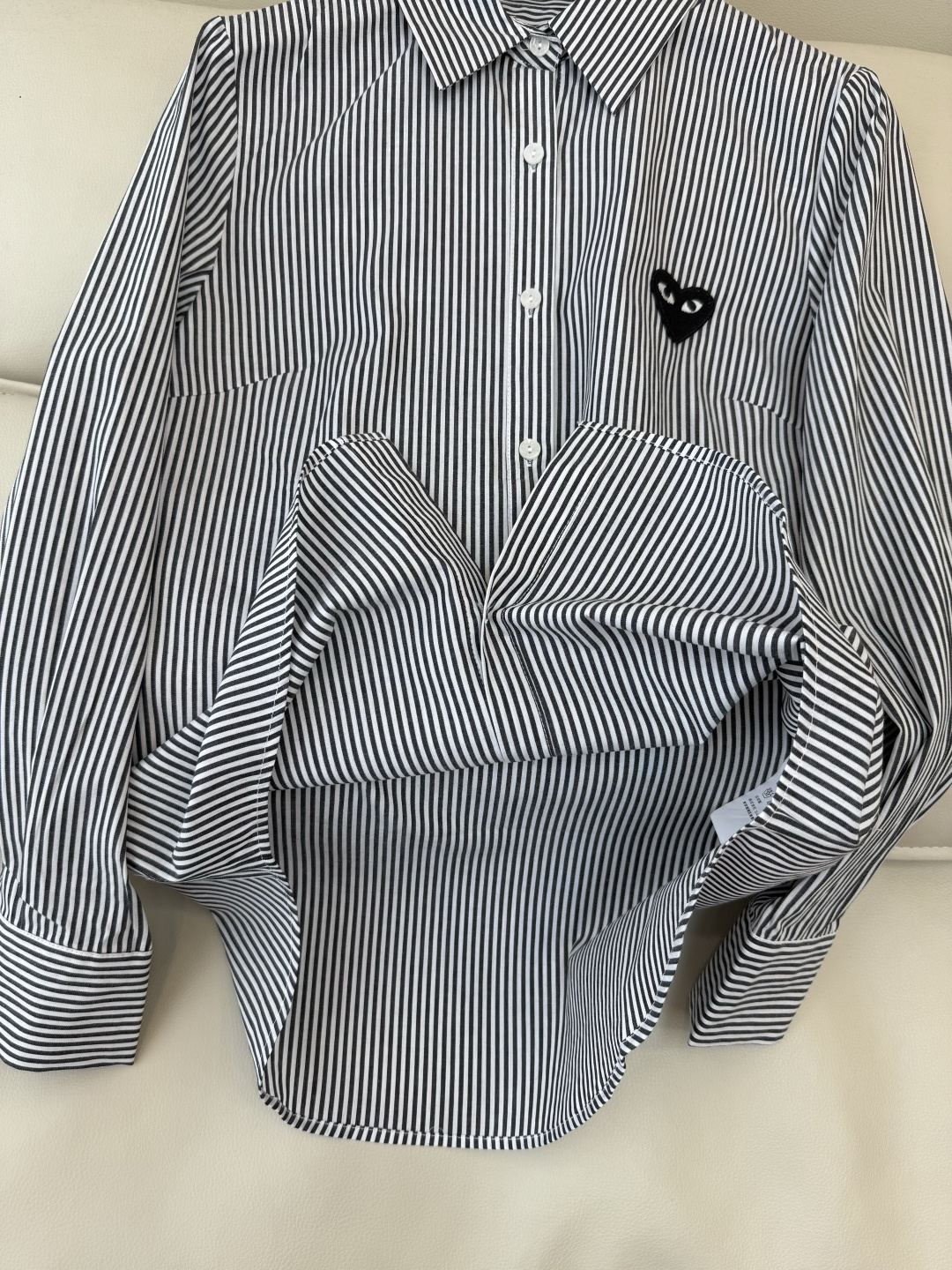 CY082#新款衬衫💕川久保玲 爱心绣花 长款纯棉衬衫 多色 SML