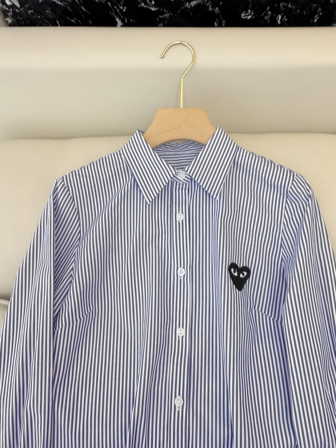 CY082#新款衬衫💕川久保玲 爱心绣花 长款纯棉衬衫 多色 SML