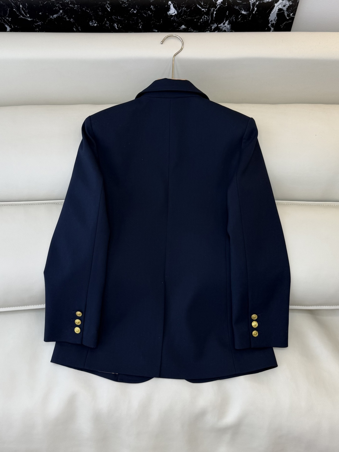 XZ0141#新款外套💕LV 50%羊毛 字母刺绣 长袖西装外套 黑色 蓝色 SMLXL