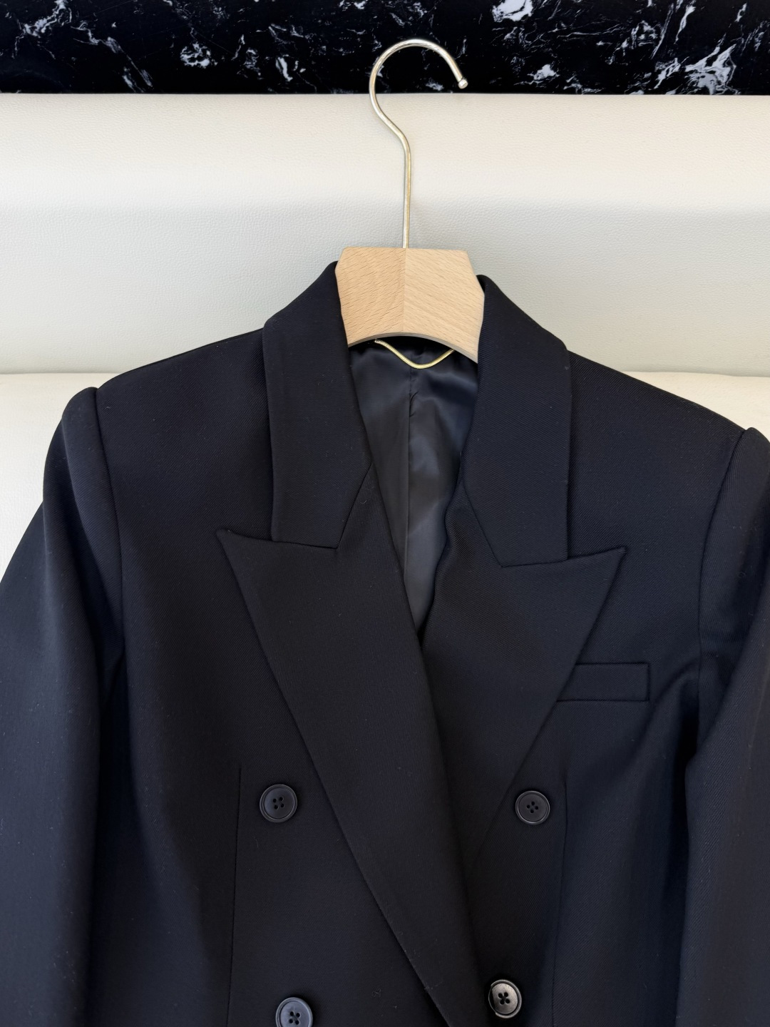 XZ091#新款套装💕YSL 双排扣西装外套➕长裤套装 黑色 SMLXL