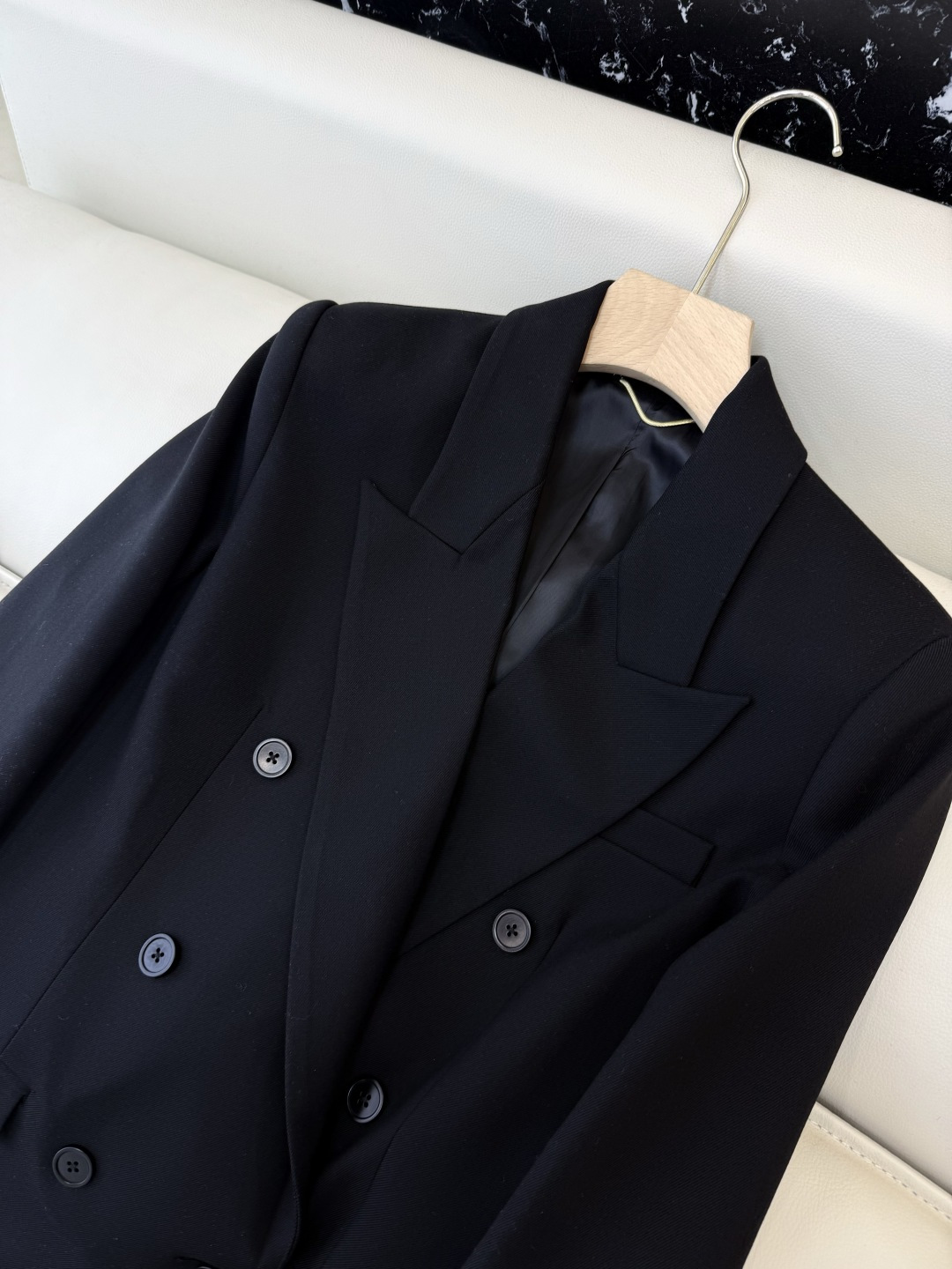 XZ091#新款套装💕YSL 双排扣西装外套➕长裤套装 黑色 SMLXL