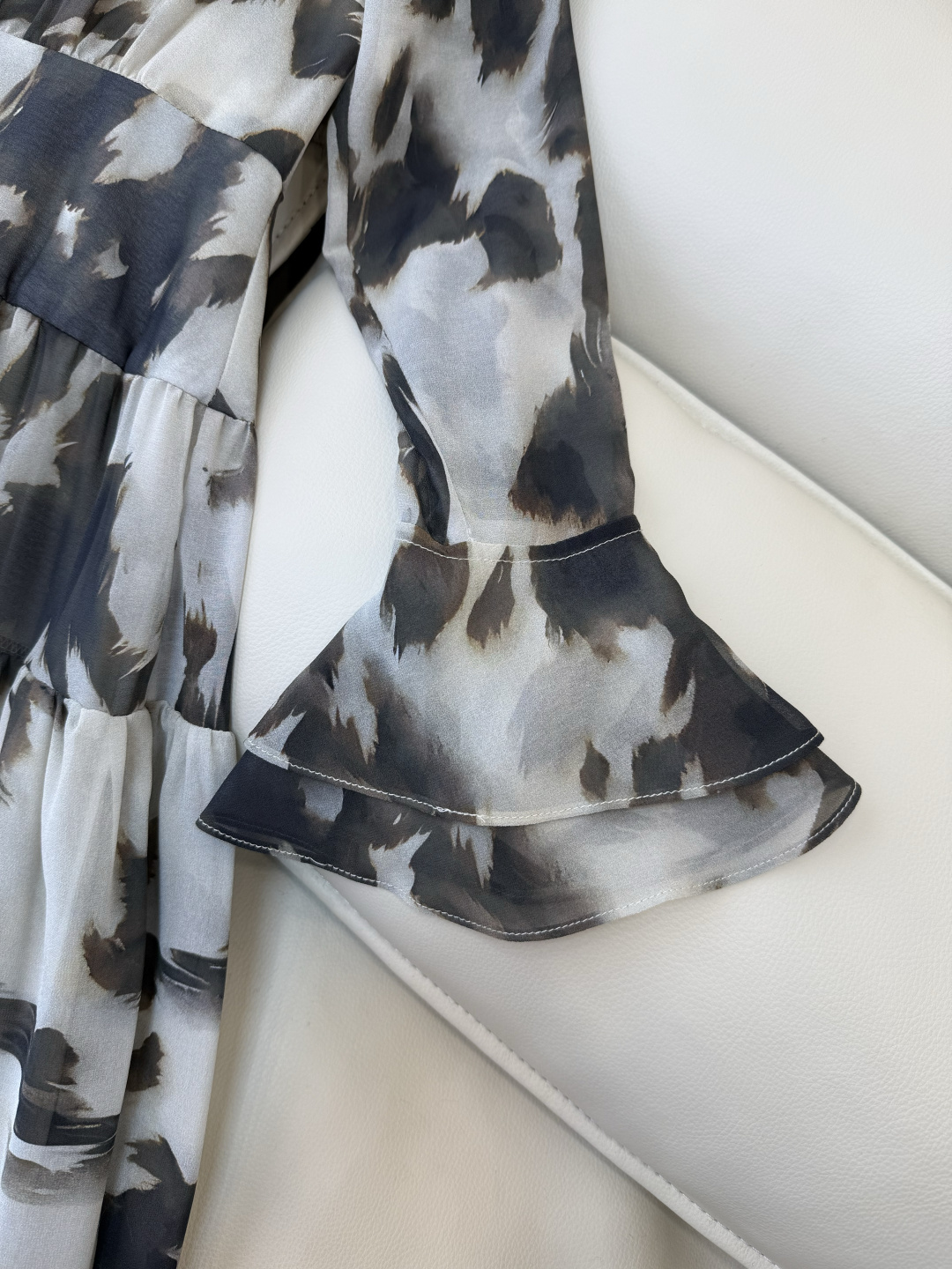 XF054#新款套装💕飘逸印花长袖 长裙 连衣裙 SMLXL