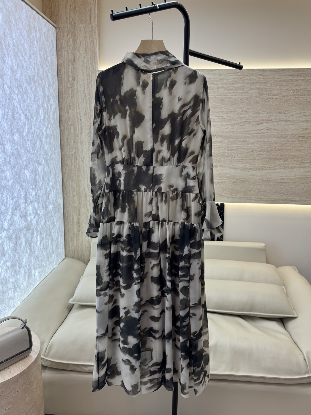 XF054#新款套装💕飘逸印花长袖 长裙 连衣裙 SMLXL