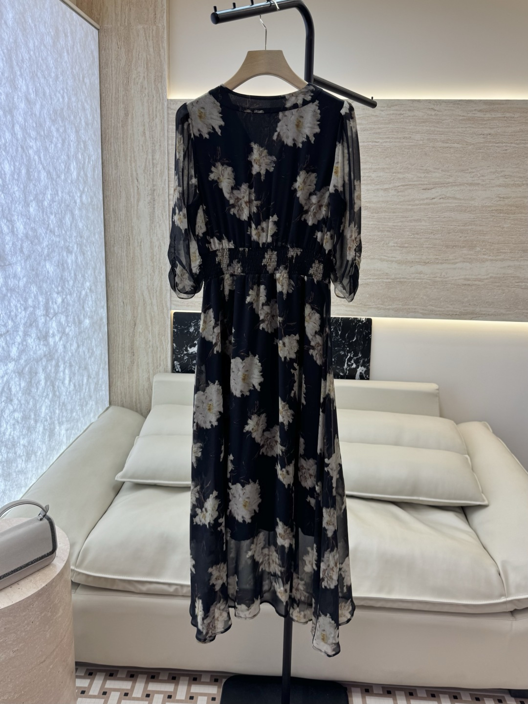 XF055#新款套装💕飘逸印花长袖V领 长裙 连衣裙 SMLXL