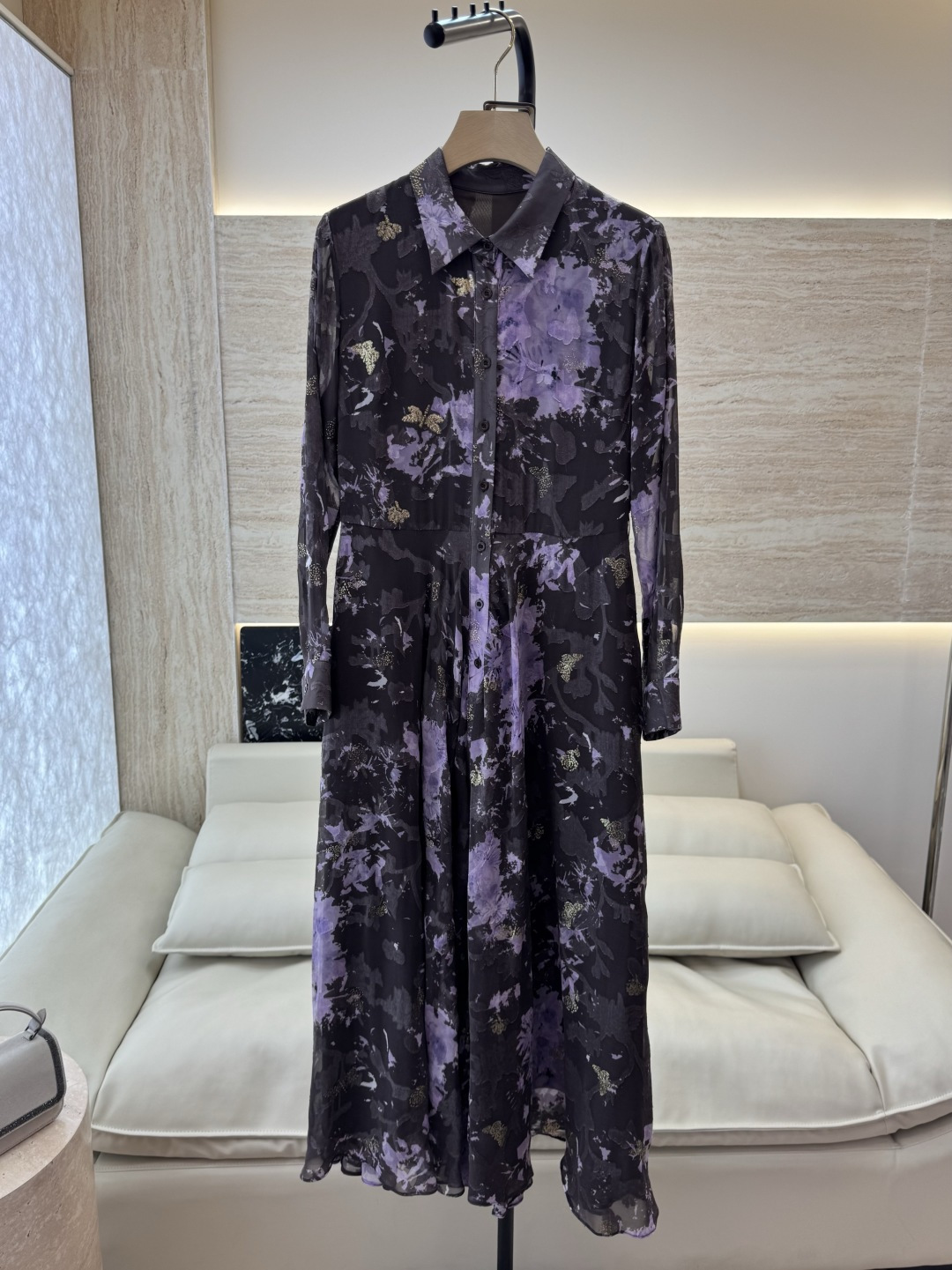 XF057#新款套装💕飘逸印花长袖 长裙 连衣裙 SMLXL