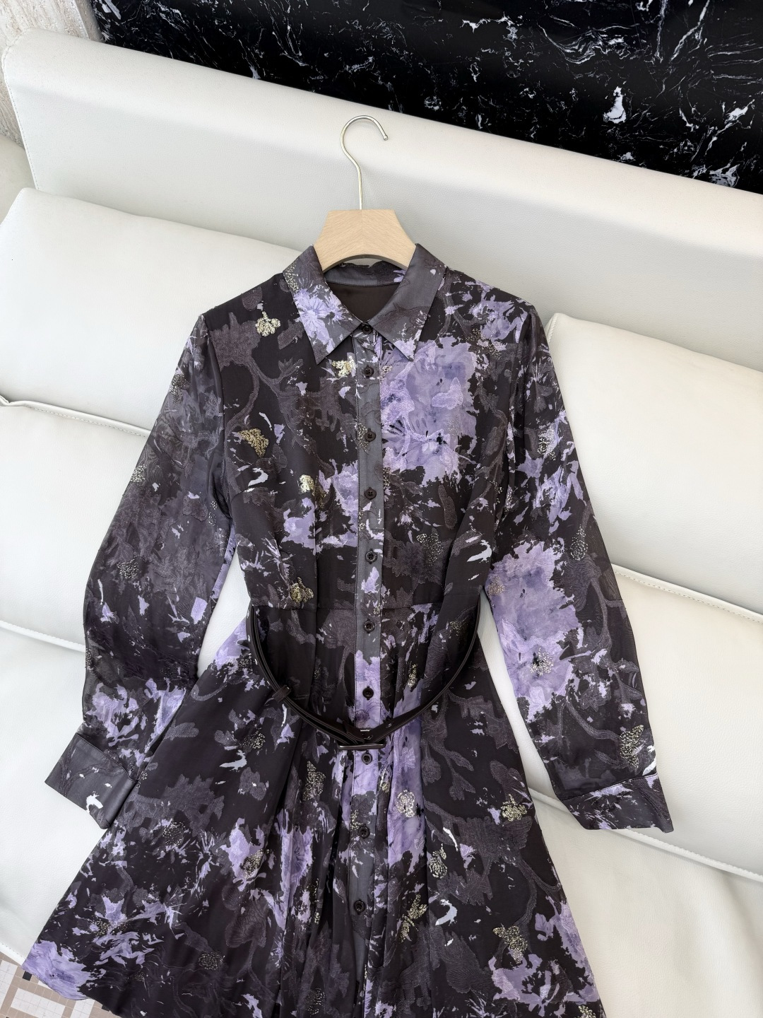 XF057#新款套装💕飘逸印花长袖 长裙 连衣裙 SMLXL