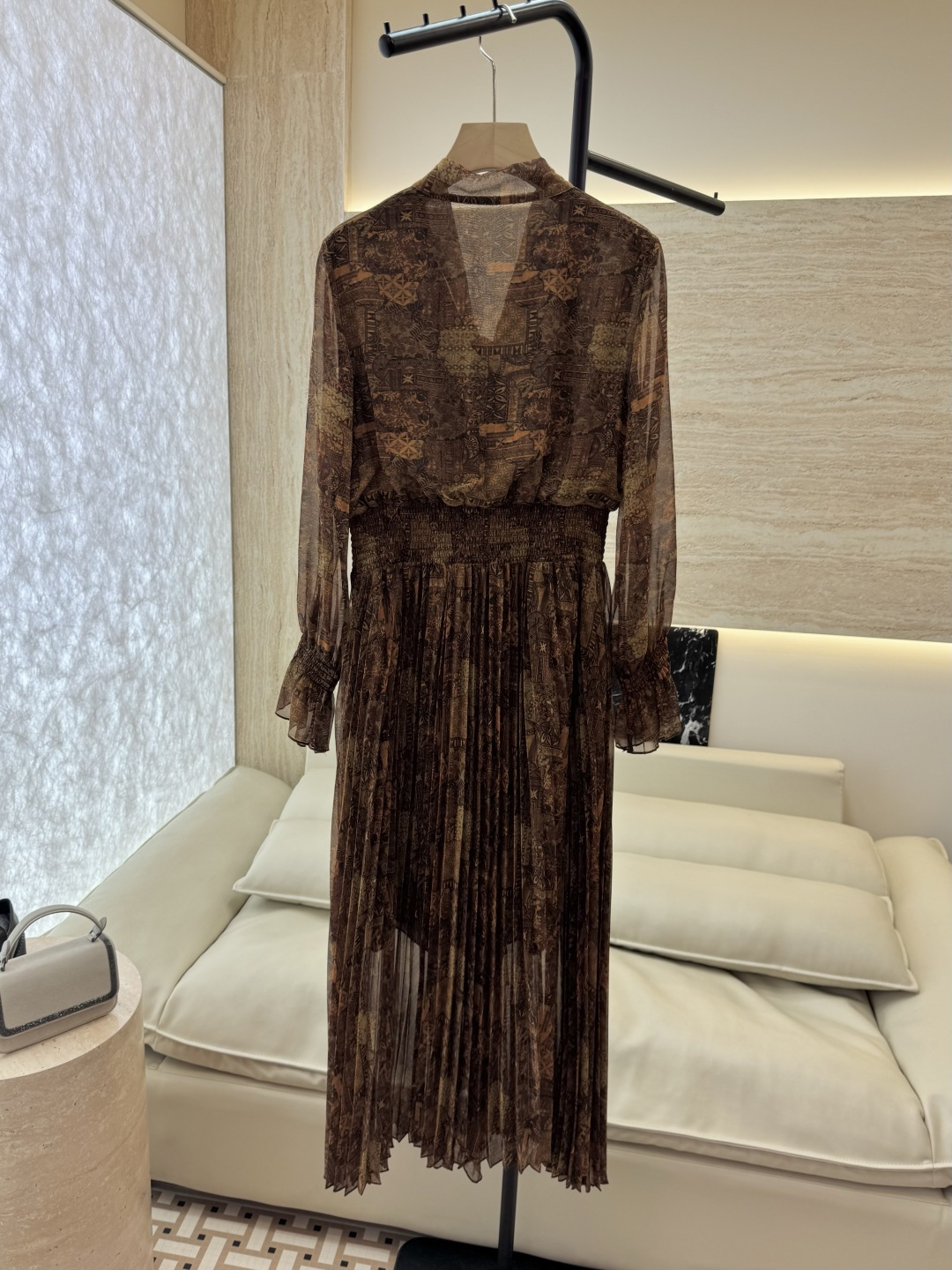 XF060#新款连衣裙💕飘逸印花长袖 长裙 连衣裙 SMLXL