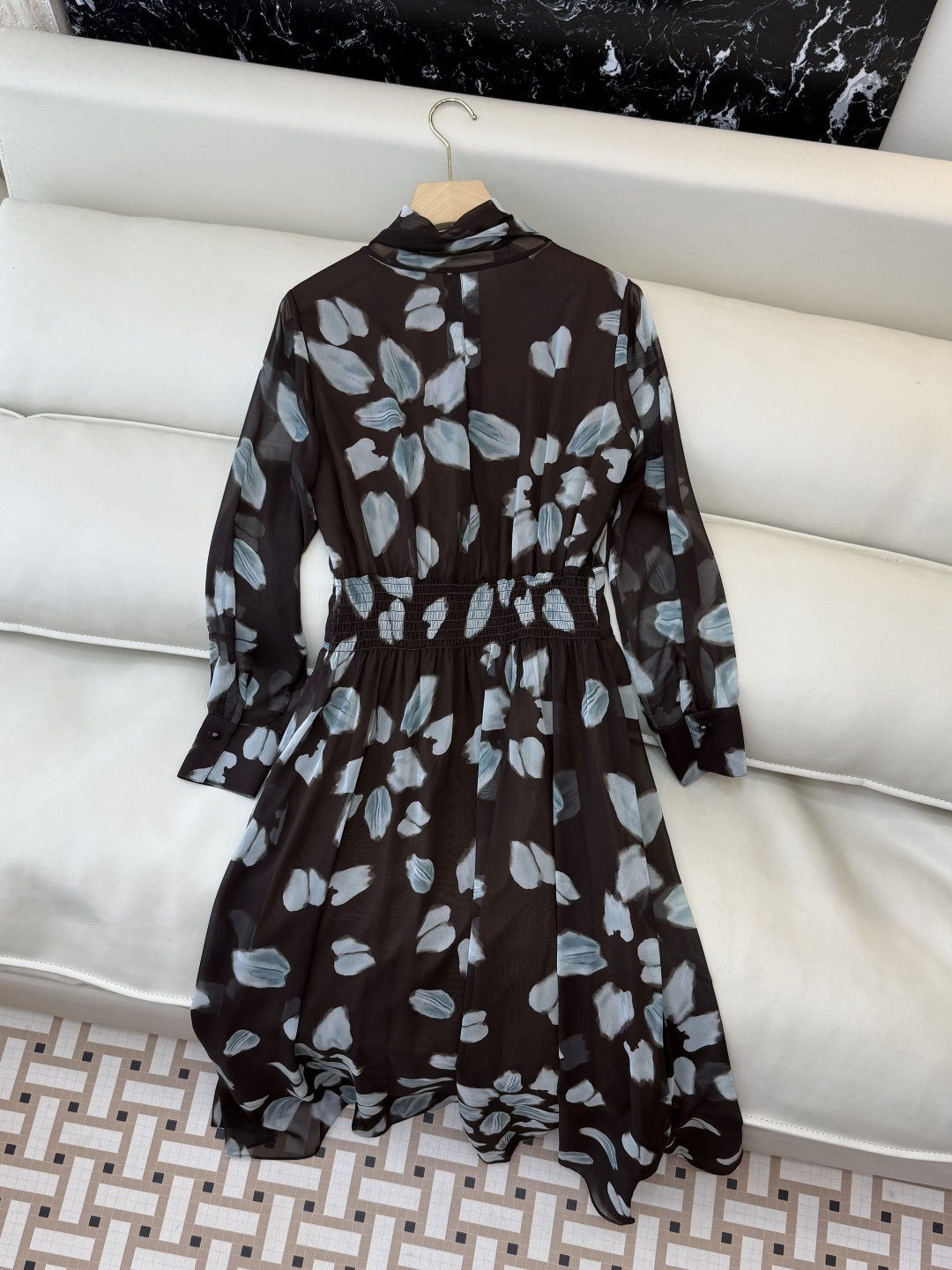 XF061#新款连衣裙💕飘逸印花长袖 长裙 连衣裙 SMLXL