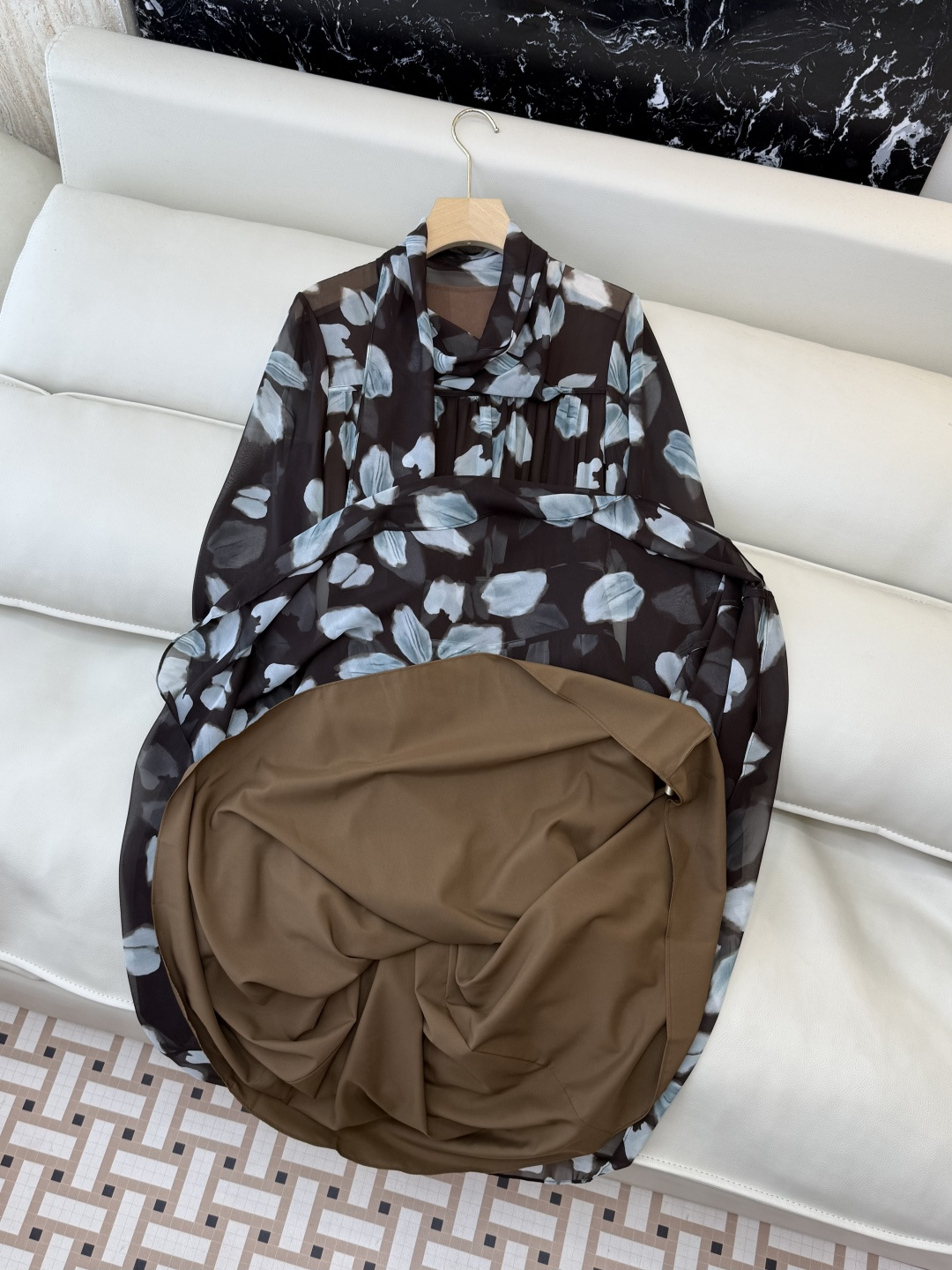 XF061#新款连衣裙💕飘逸印花长袖 长裙 连衣裙 SMLXL