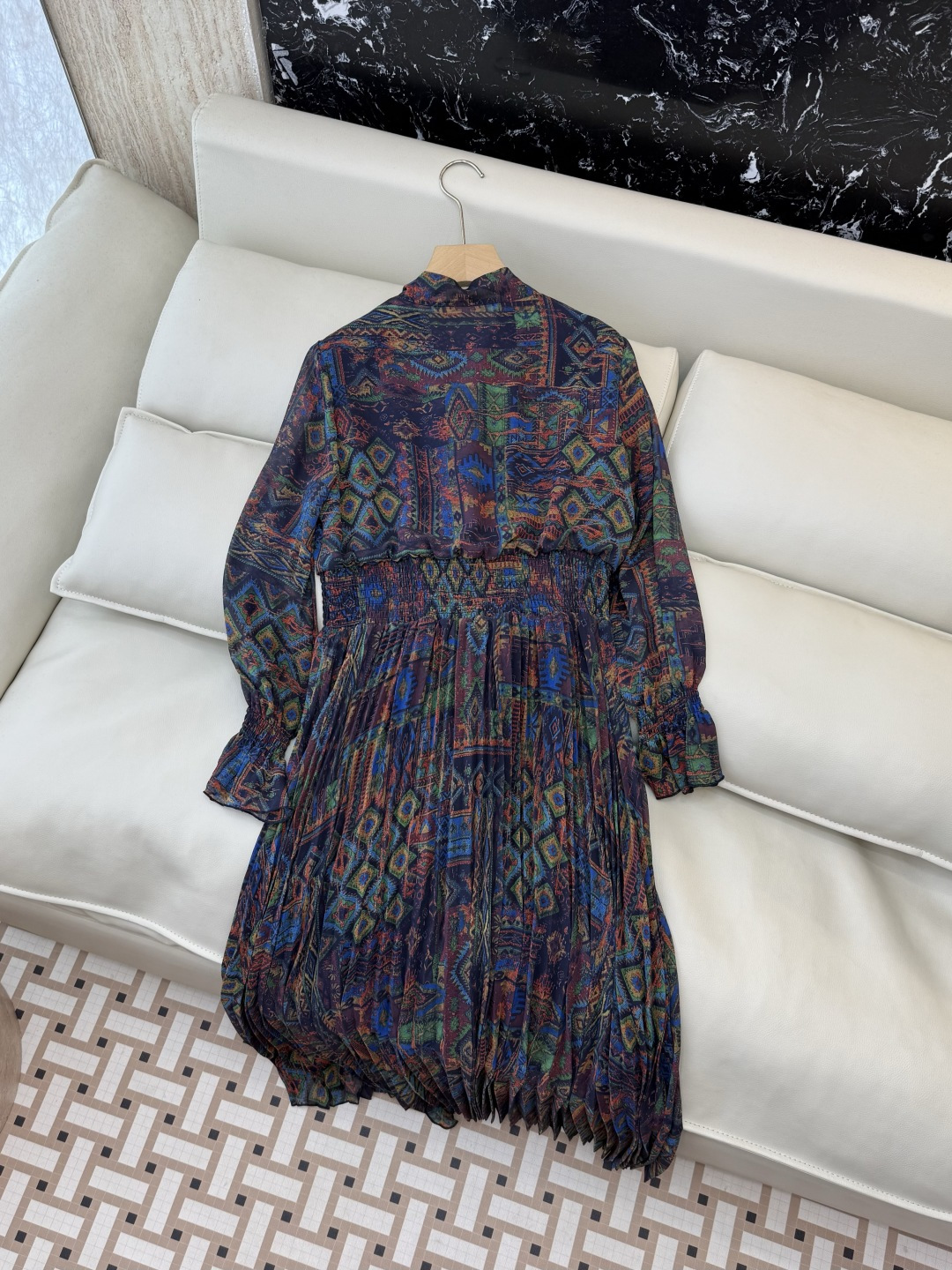 XF060#新款连衣裙💕飘逸印花长袖 长裙 连衣裙 SMLXL