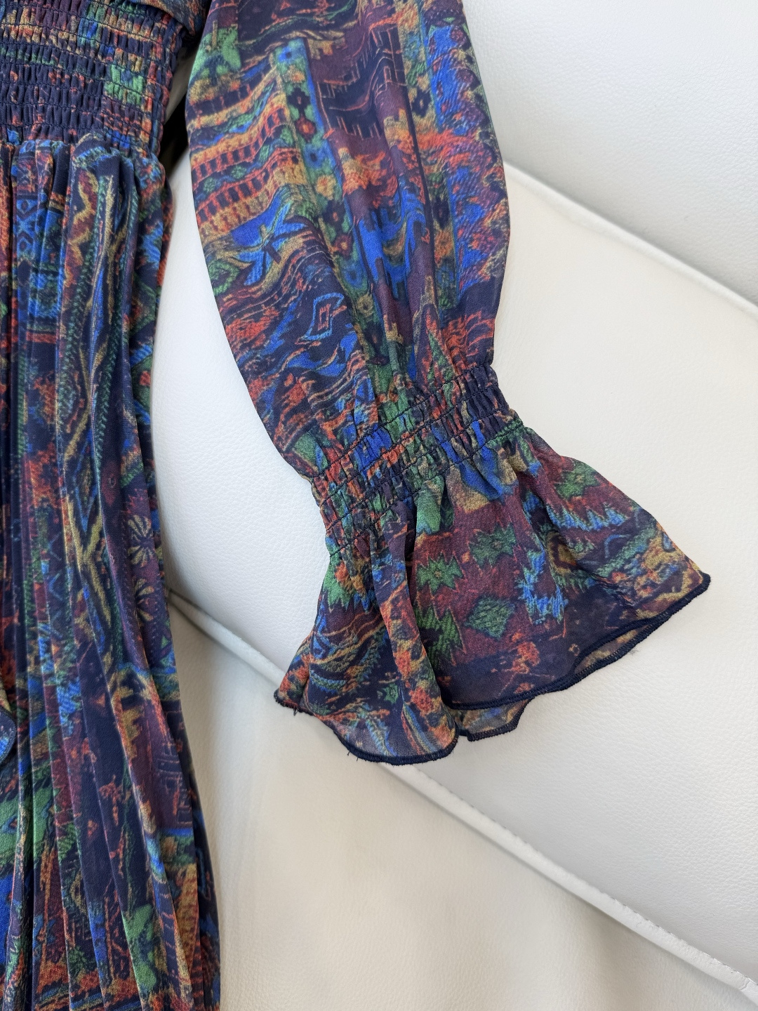 XF060#新款连衣裙💕飘逸印花长袖 长裙 连衣裙 SMLXL