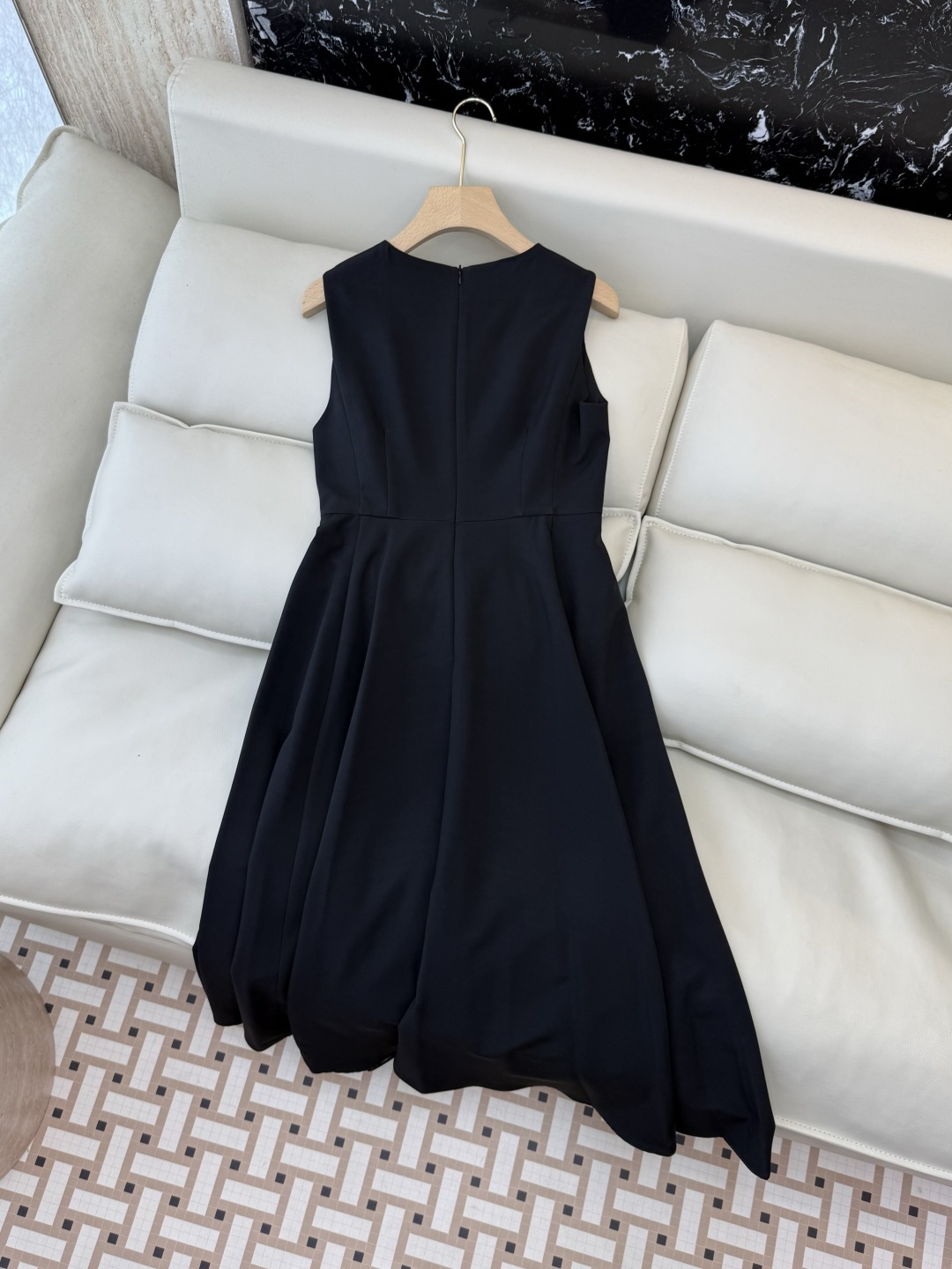 XF065#新款连衣裙💕郁金香印花 小黑裙 无袖长裙 连衣裙 黑色 SMLXL