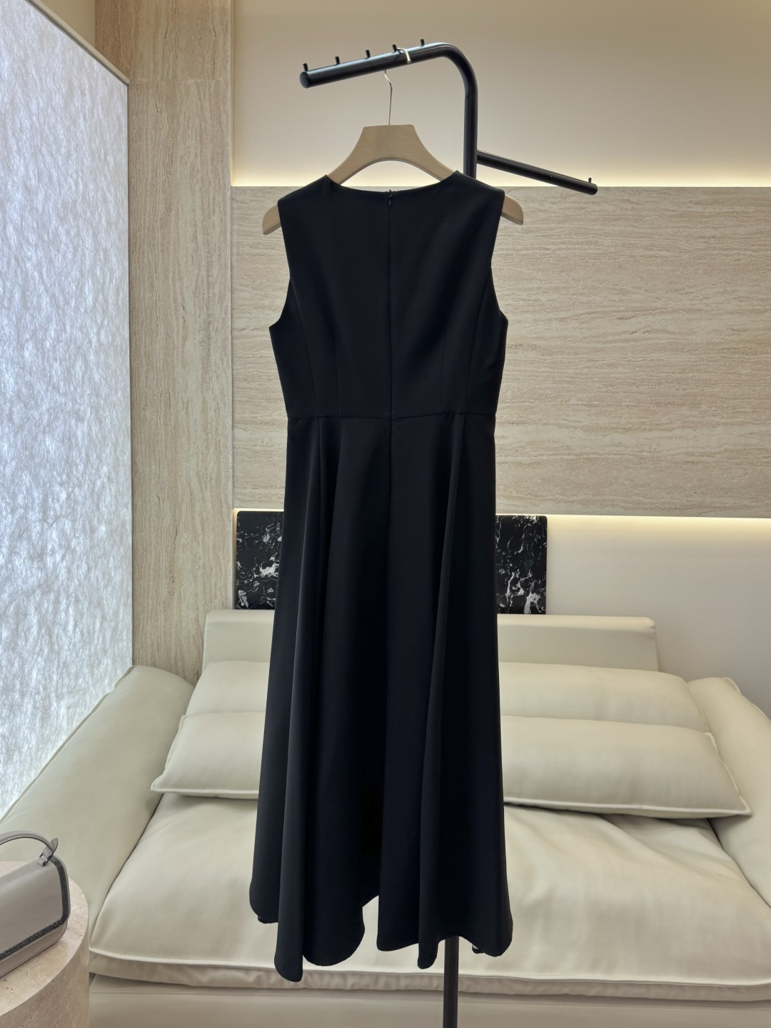 XF065#新款连衣裙💕郁金香印花 小黑裙 无袖长裙 连衣裙 黑色 SMLXL